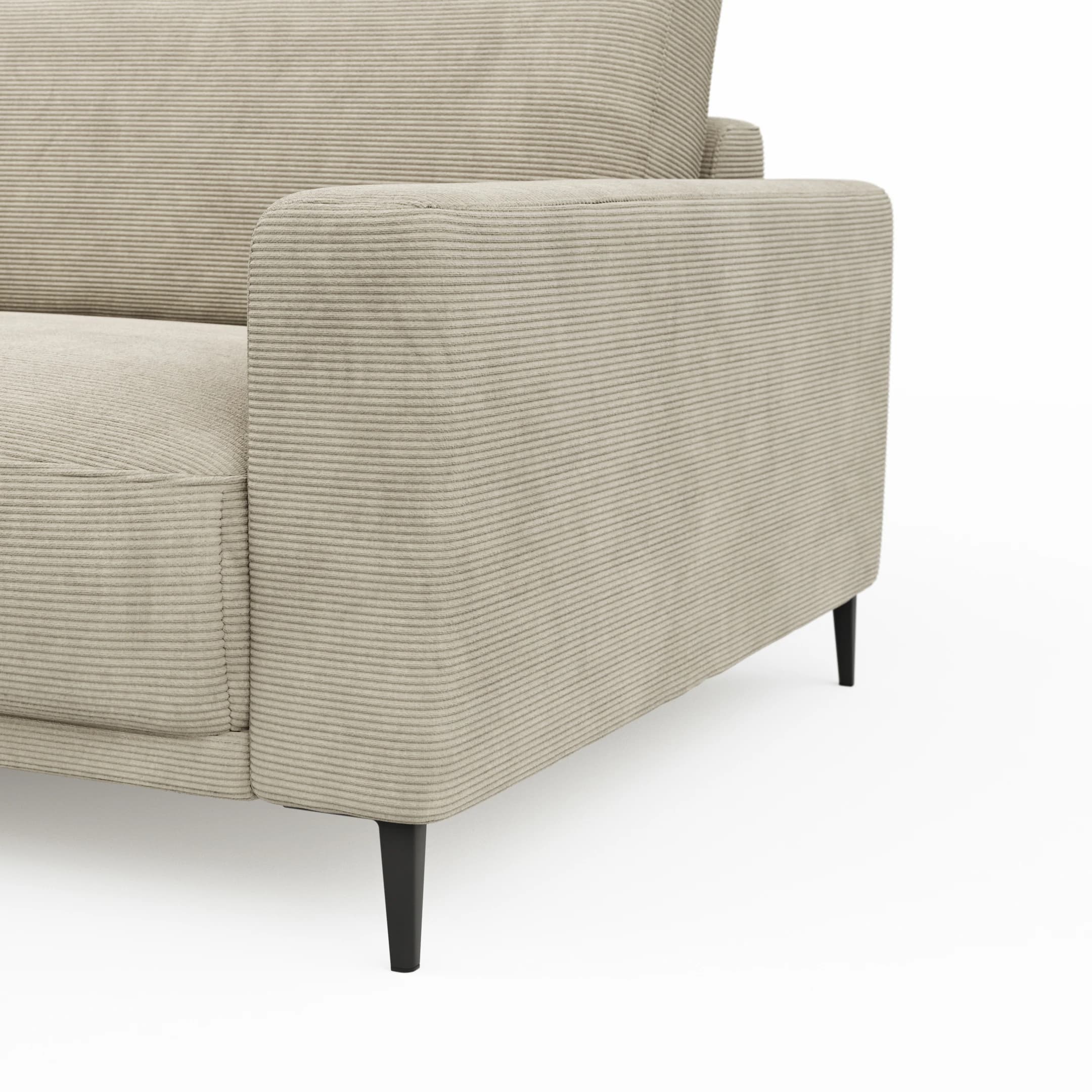 Ecksofa Solero 2.0 - Longchair groß mit 1,5-Sitzer rechts, Stoff, Sand
