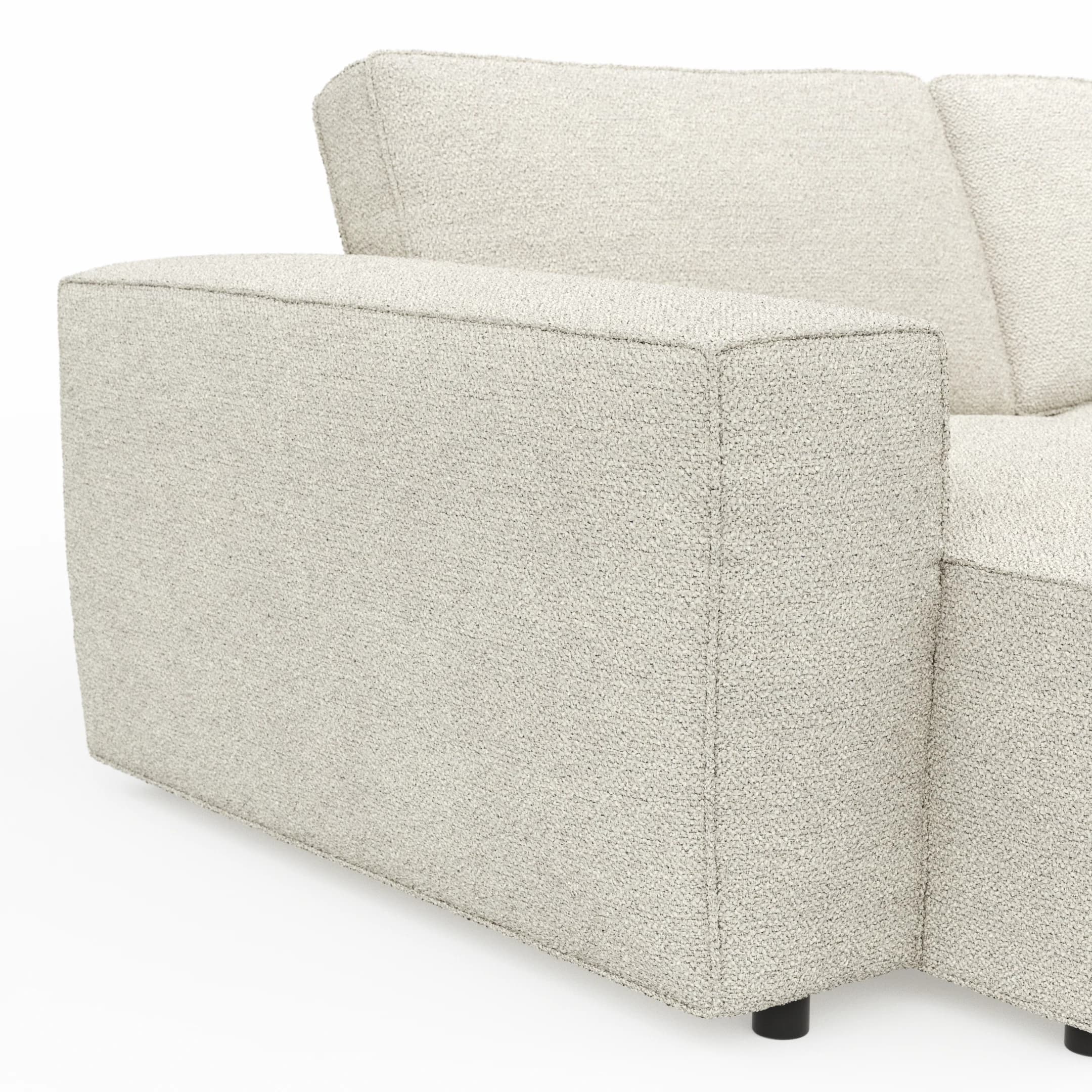 Bigsofa Lilaia - 3-Sitzer Tief, Stoff, Creme