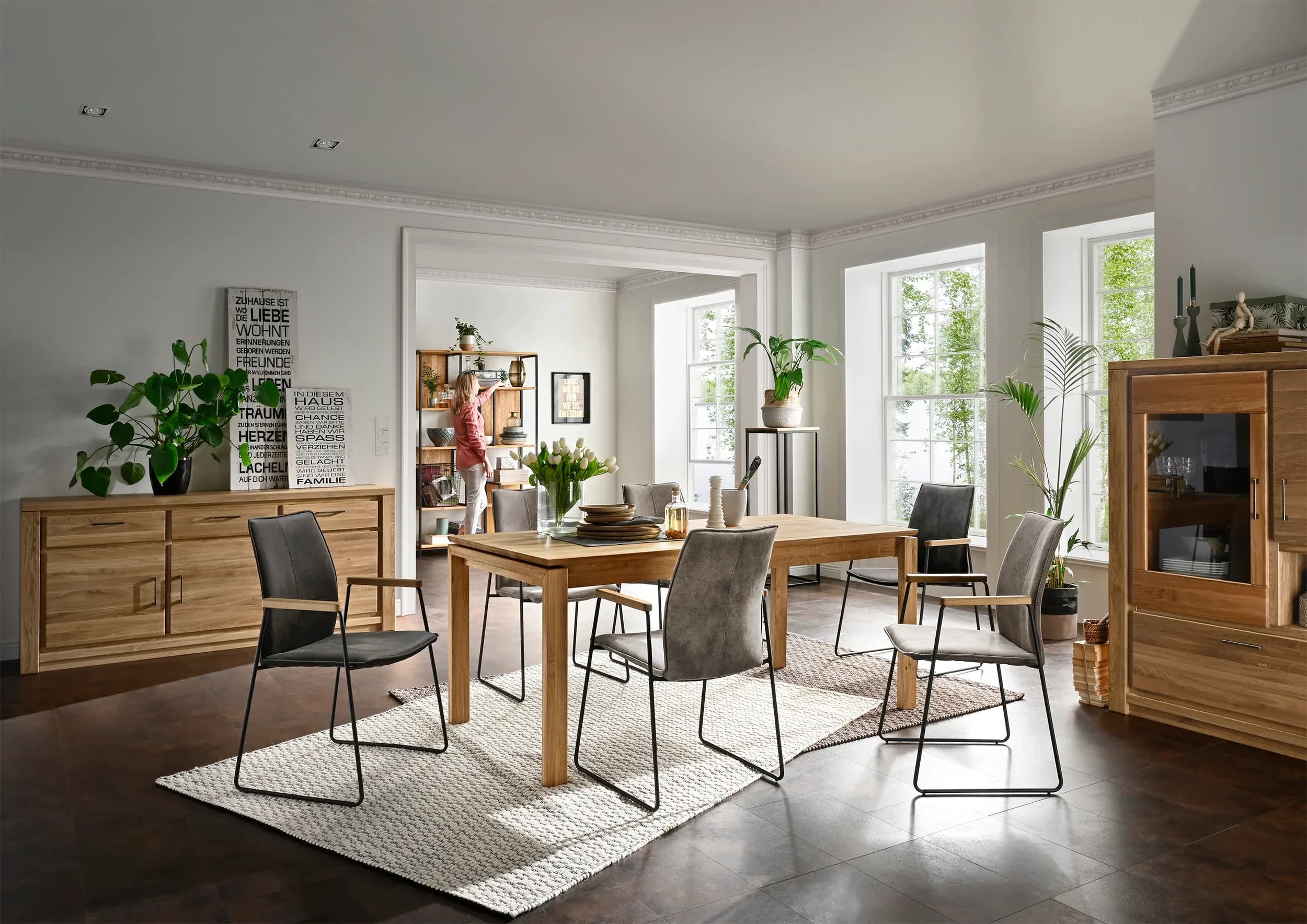 Sideboard Farmingdale - Eiche massiv, natur geölt