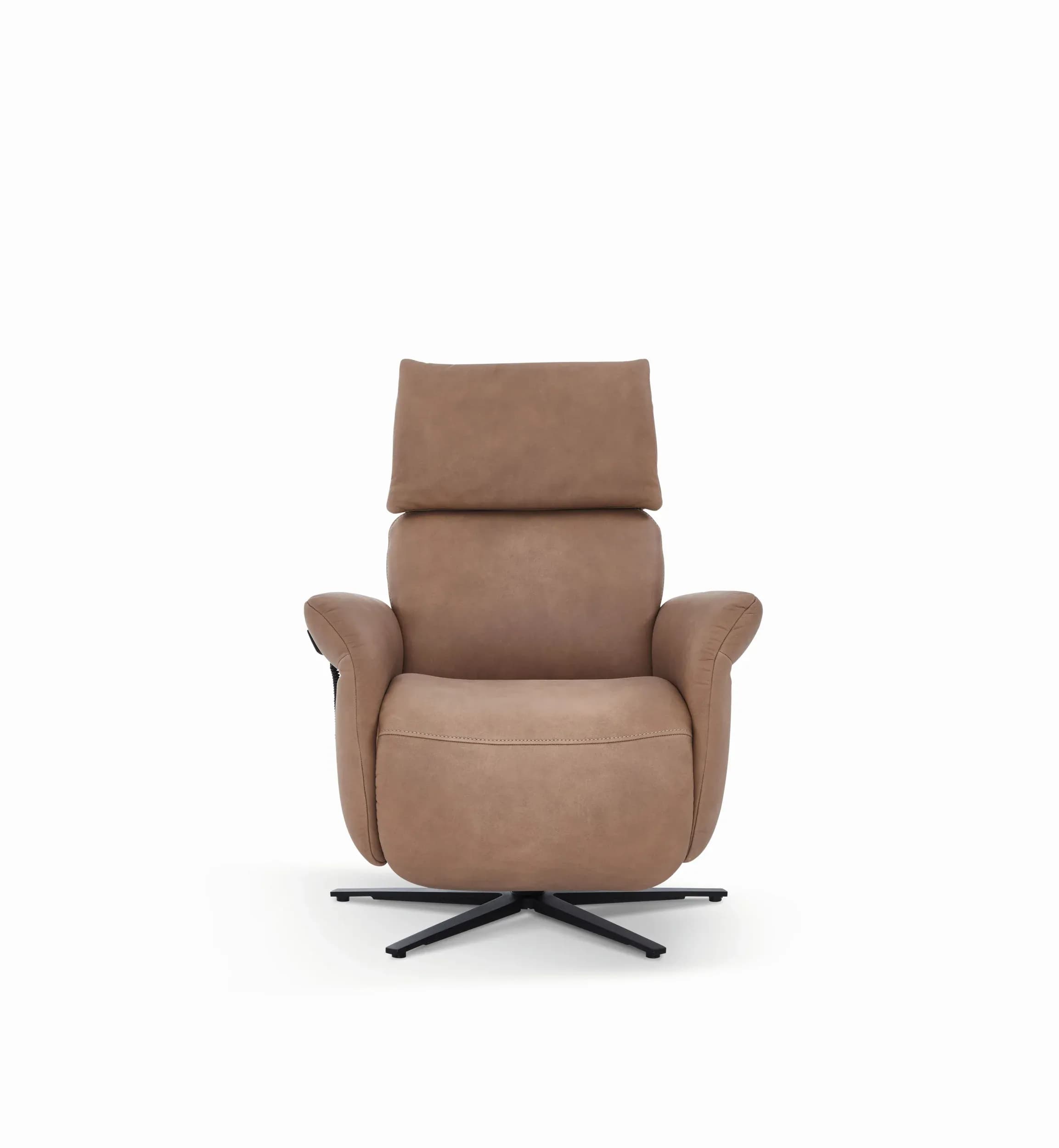 Sessel - Relaxfunktion motorisch, Leder, Braun
