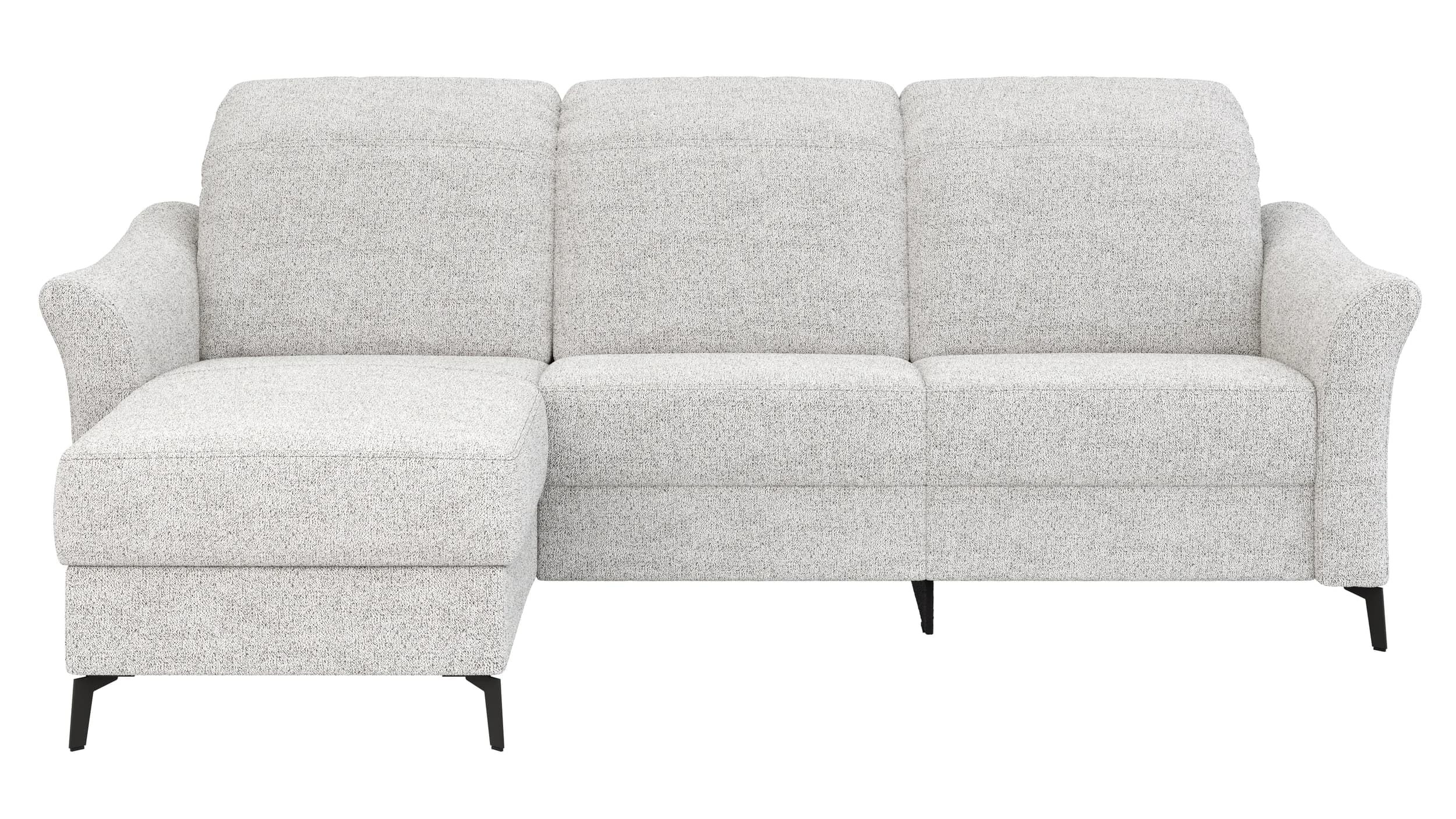 Ecksofa Canterbury - Longchair links mit 2,5-Sitzer, inkl. Relaxfunktion (motorisch) und Kopfteilverstellung, Stoff, Offwhite