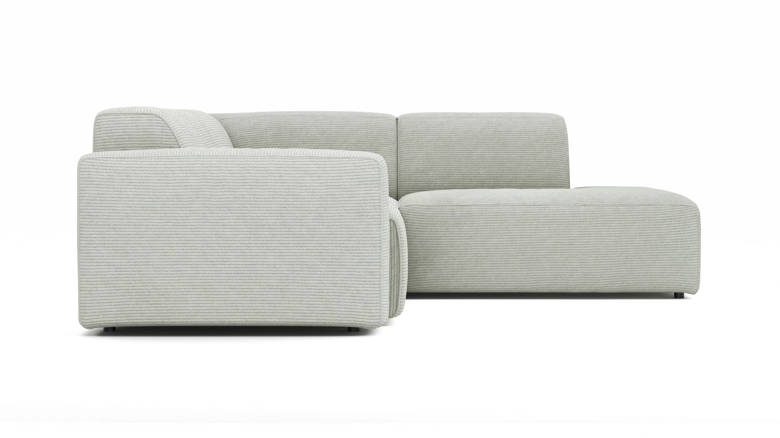 Ecksofa Elementos - 1,5-Sitzer links mit Ecke rechts, Stoff, Hellgrau