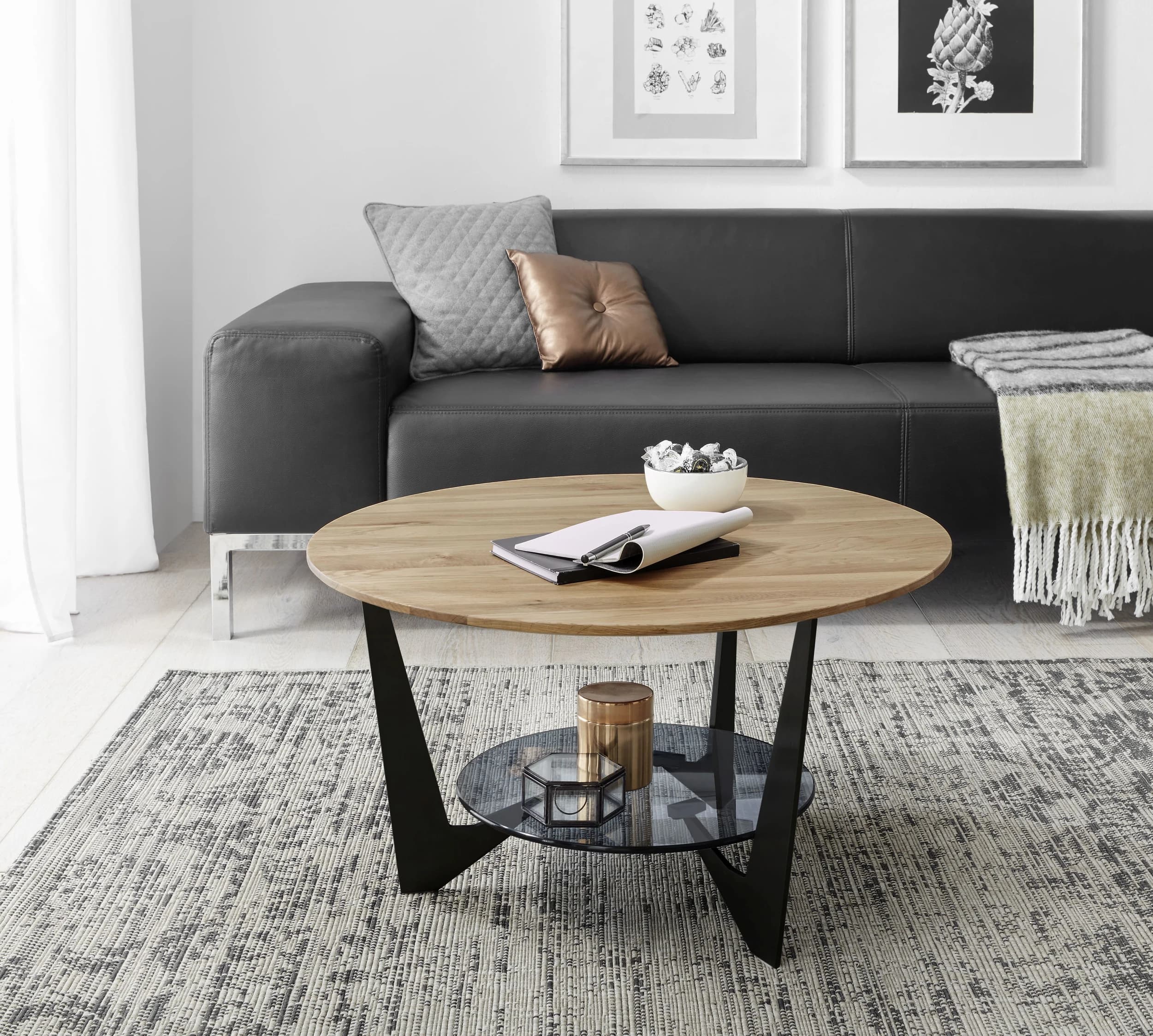 Couchtisch - LBH ca. 70x70x40 cm, Eiche massiv