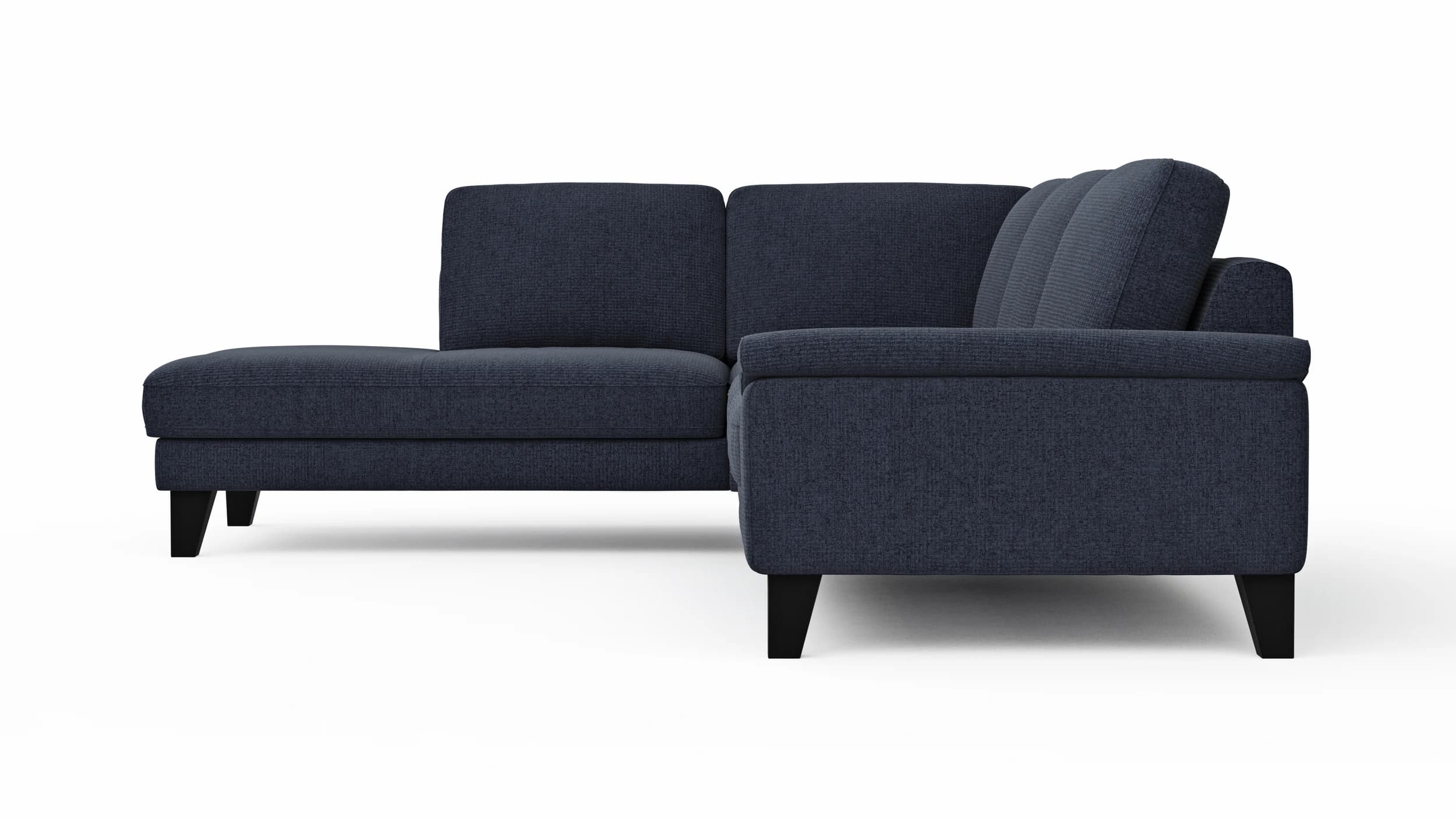 Ecksofa Oviedo - Ecke links mit 2,5-Sitzer, Stoff, Dunkelblau