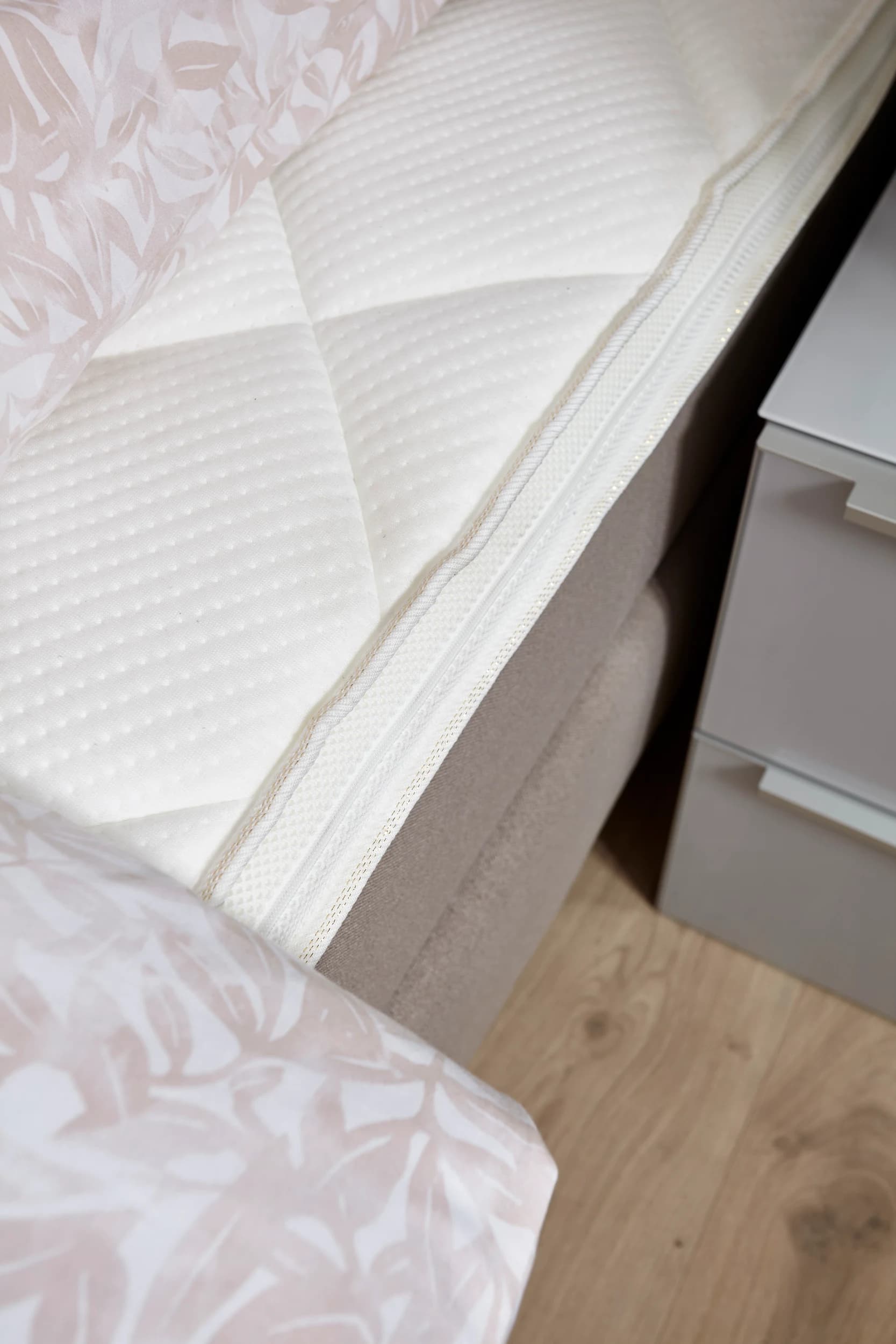 Boxspringbett Valencia - Liegefläche ca. 160x200 cm, Stoff, Mauve