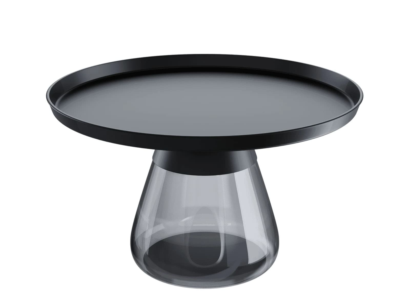 Couchtisch - LBH ca. 71x71x33 cm, Stahl Schwarz, Glas Grau getönt