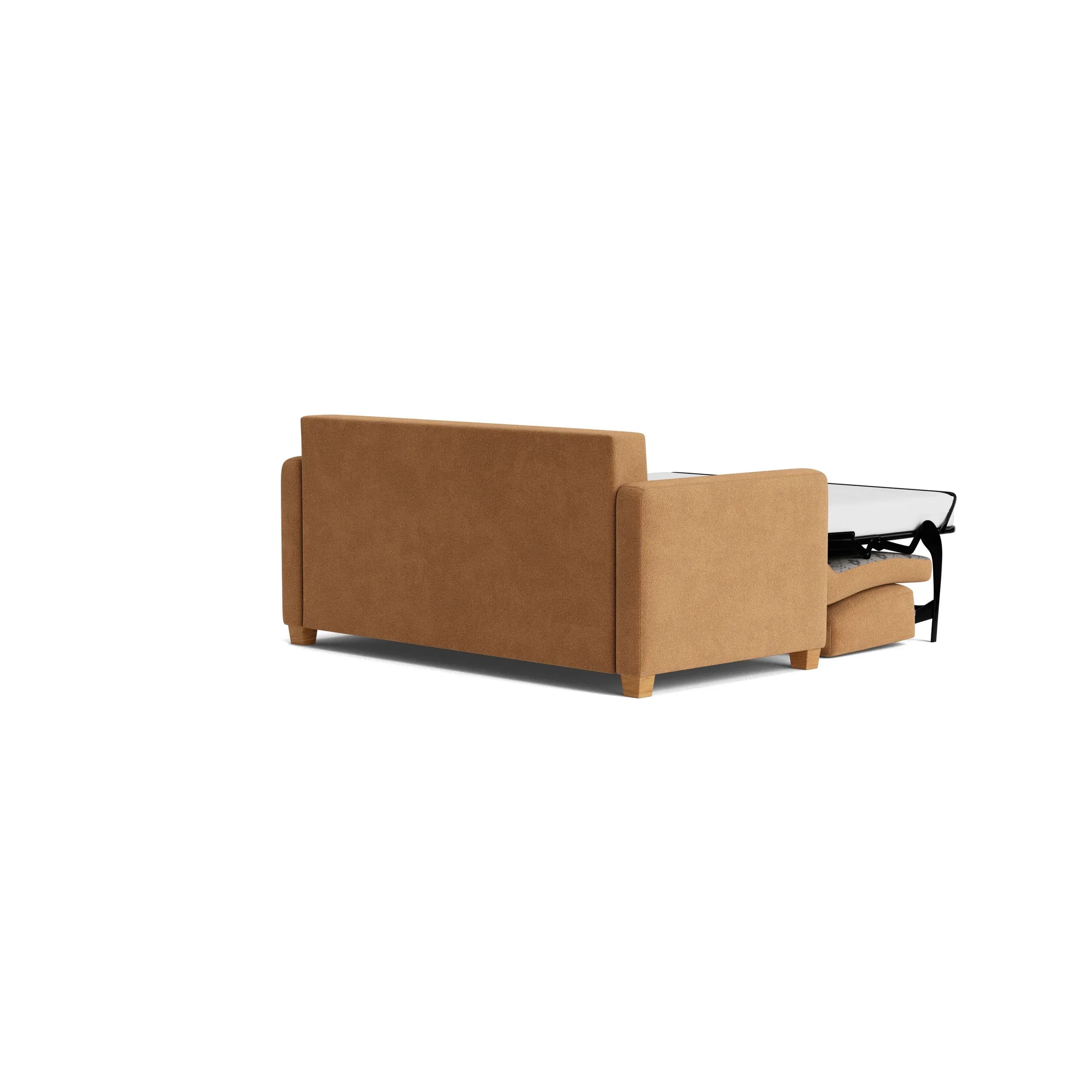 Sofa Lakeville 1 - inkl. Schlaffunktion, Gestell schwarz, Stoff, Senfgelb