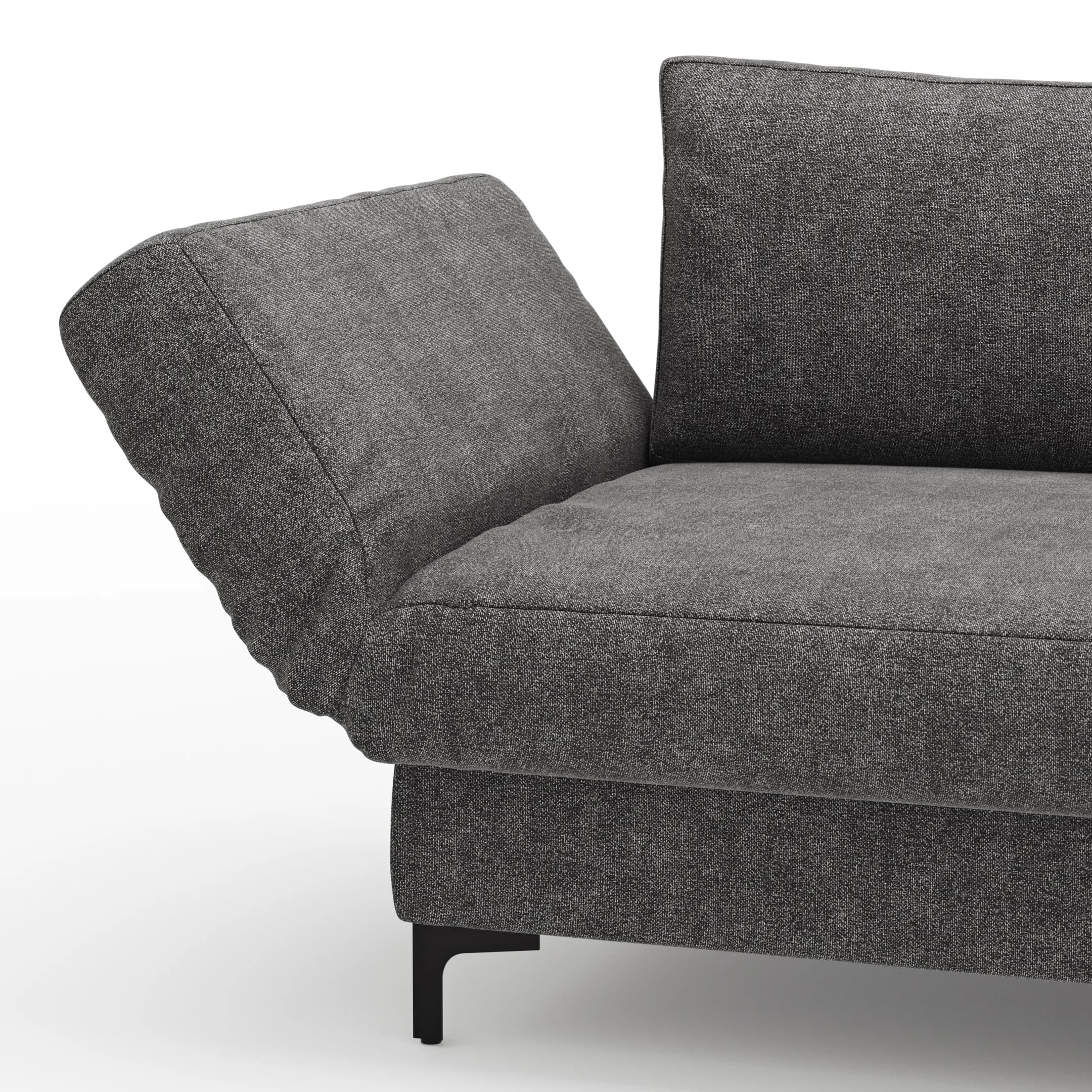 Schlafsofa Verano - Ausrichtung links inkl. Schlaffunktion und Bettkasten, Stoff, Dunkelgrau