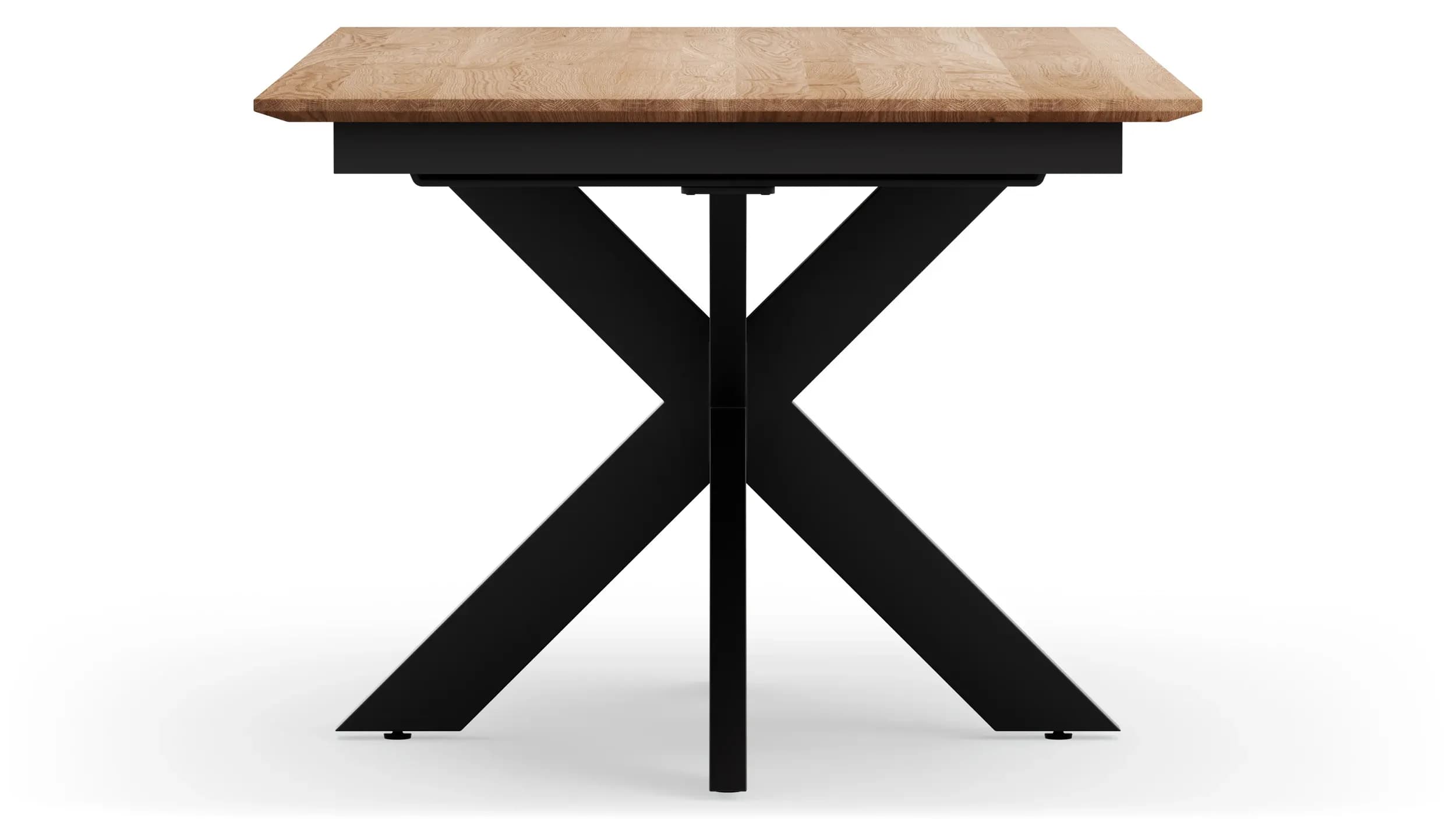 Esstisch Liora - ausziehbar, LB ca. 180x95 cm, Wildeiche massiv, natur geölt