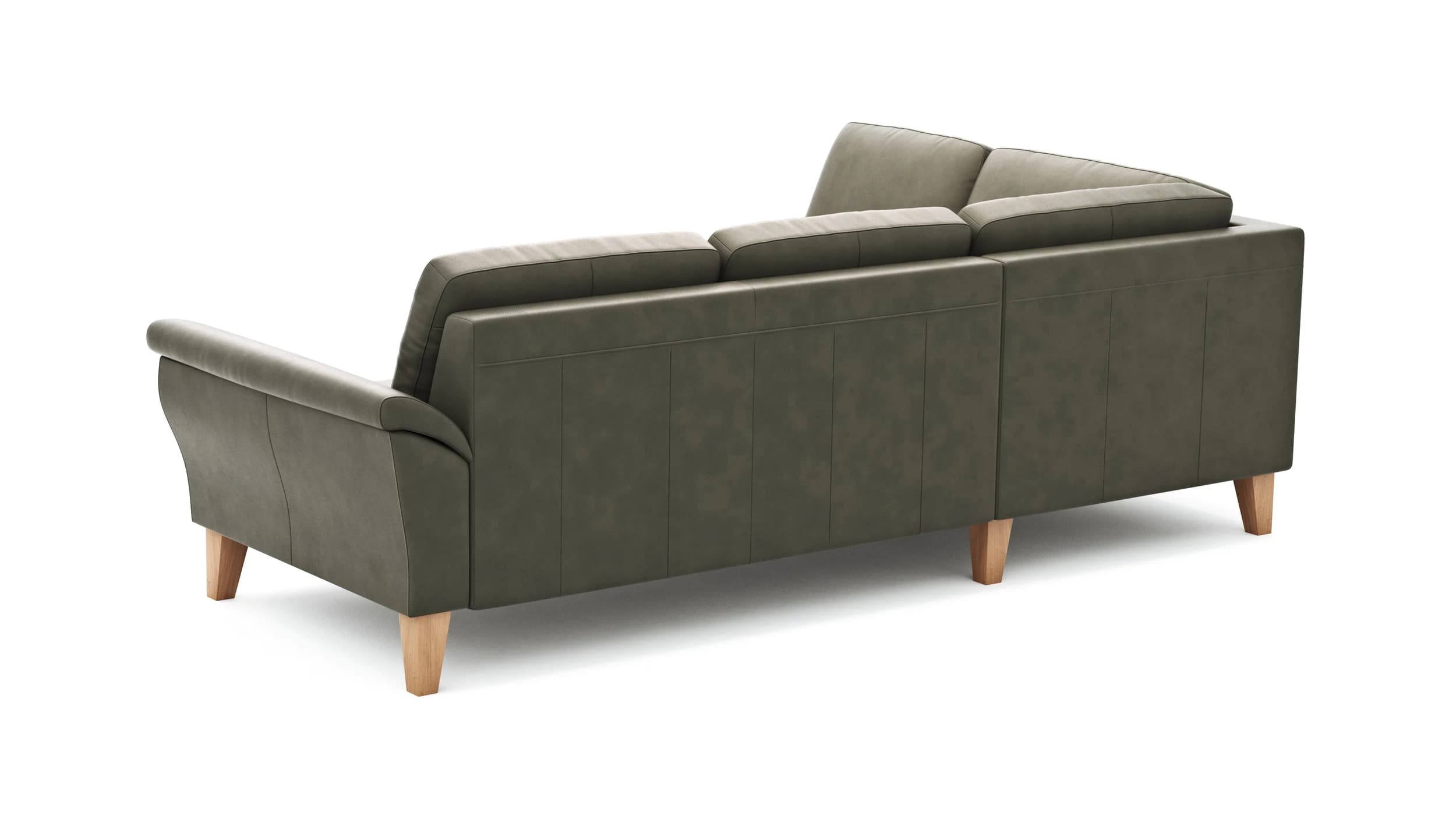 Ecksofa Rockport A - Ecke links mit 2,5-Sitzer, Leder, Dunkelgrau