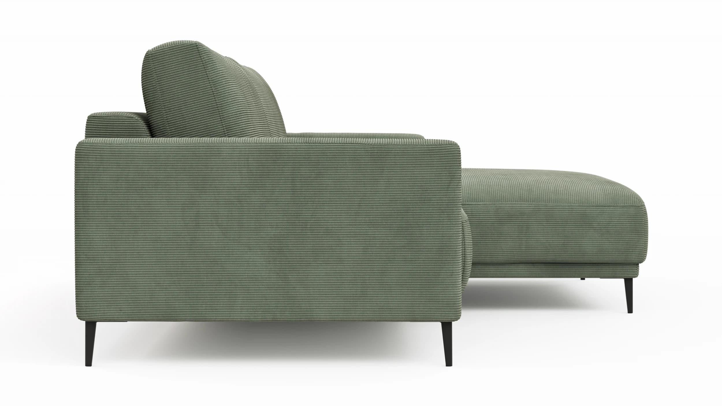Ecksofa Solero 2.0 - 1,5-Sitzer mit Longchair rechts, Stoff, Olivgrün