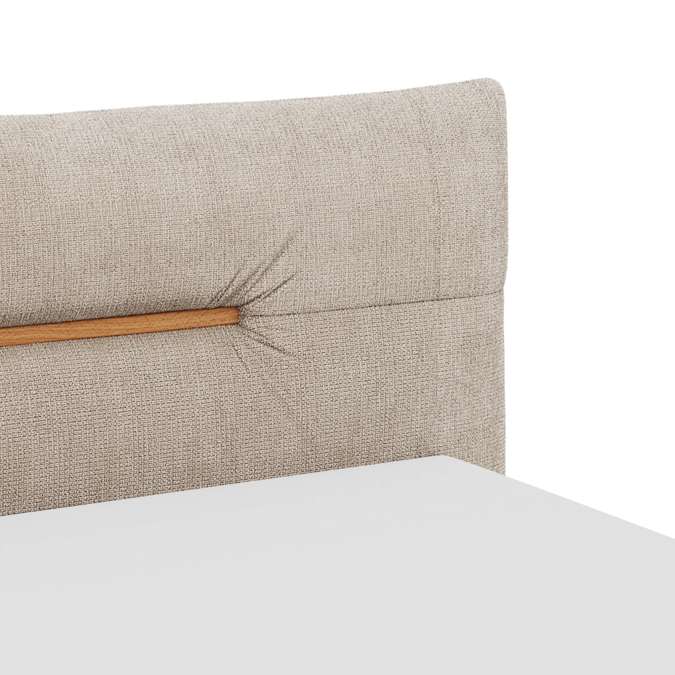 Boxspringbett Alpin - Liegefläche ca. 160x200cm, Stoff, Graubeige