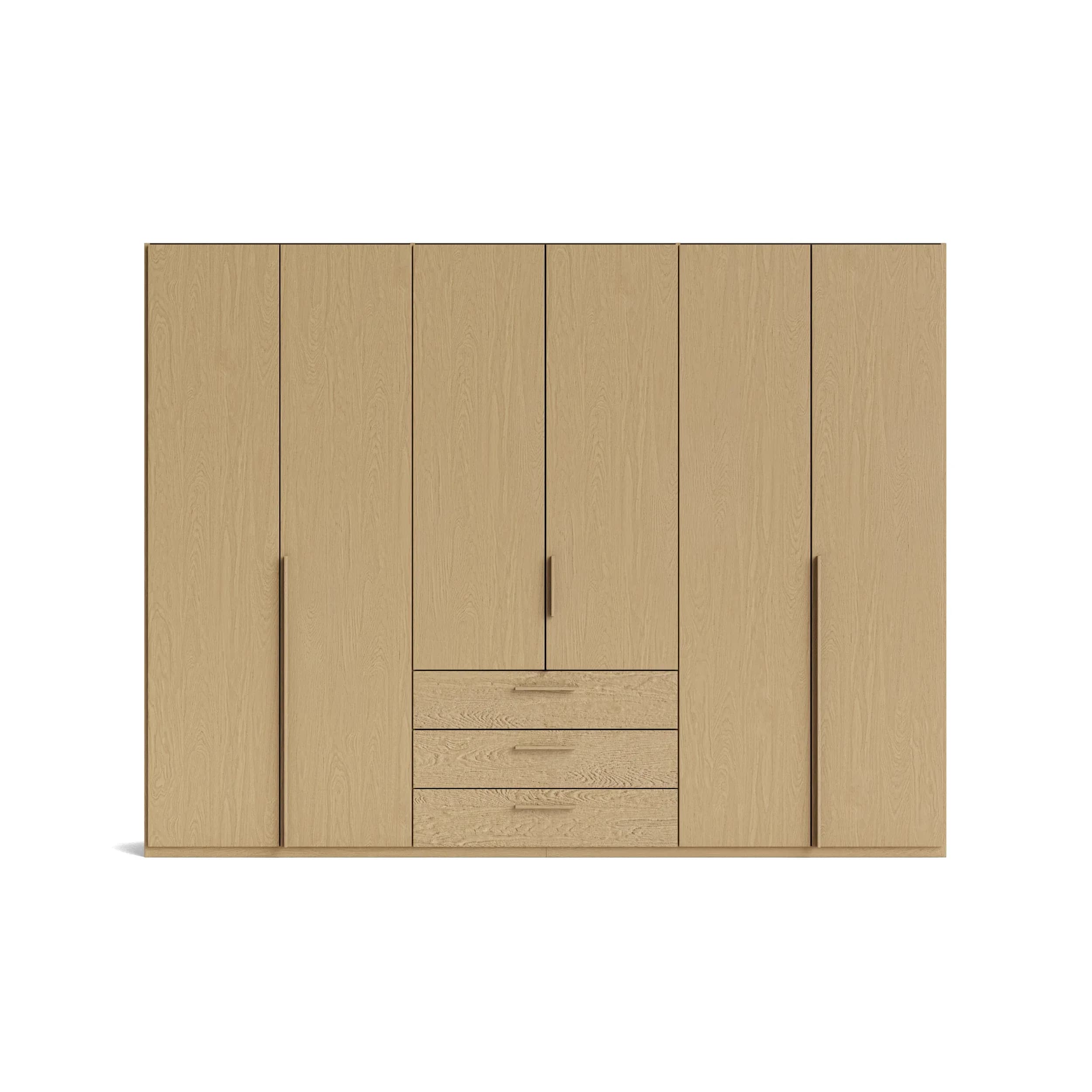 Drehtürenschrank Caluma - B. ca. 300cm, Furnier, Balkeneiche