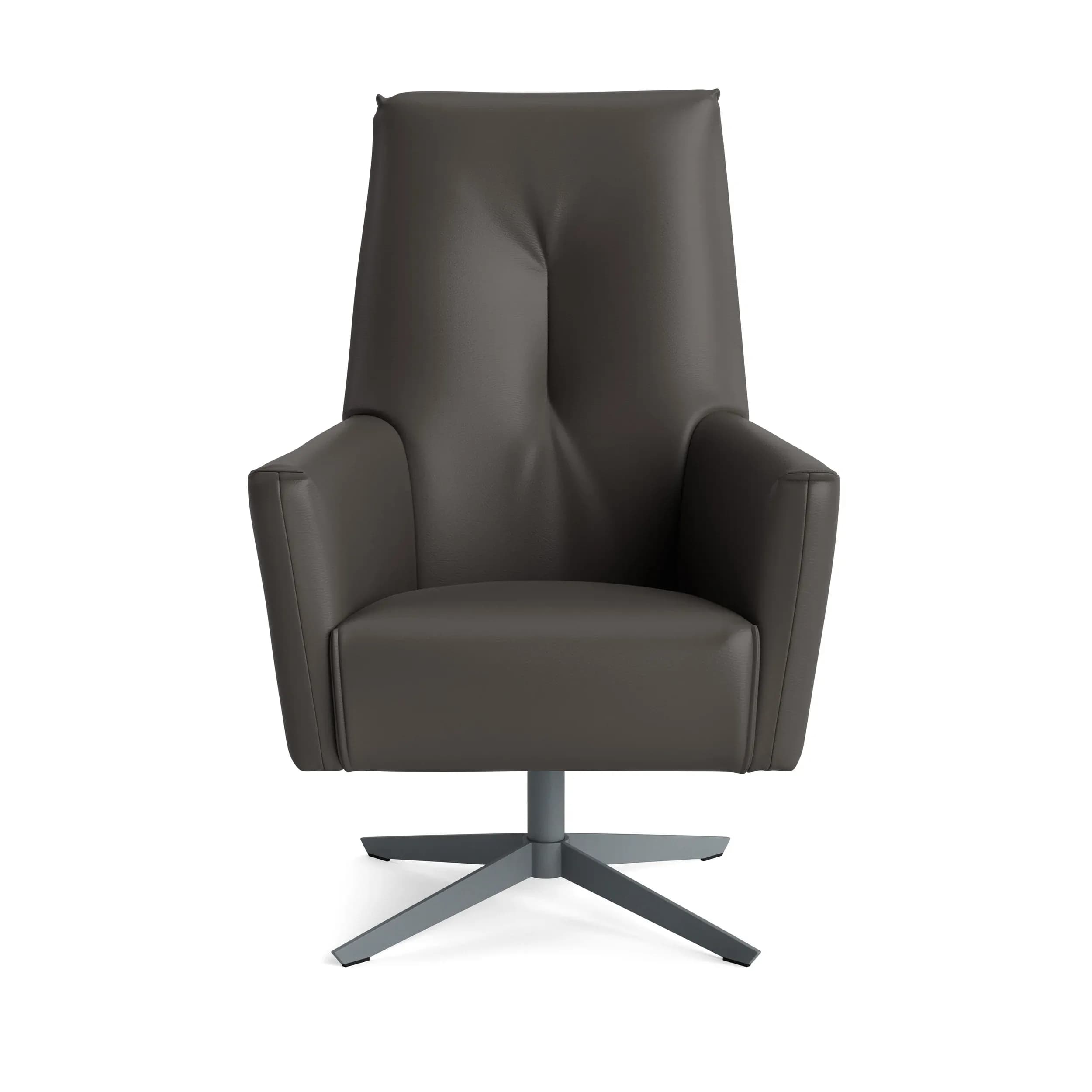 Drehsessel Hoch Serava/Cavo - Leder, Lava
