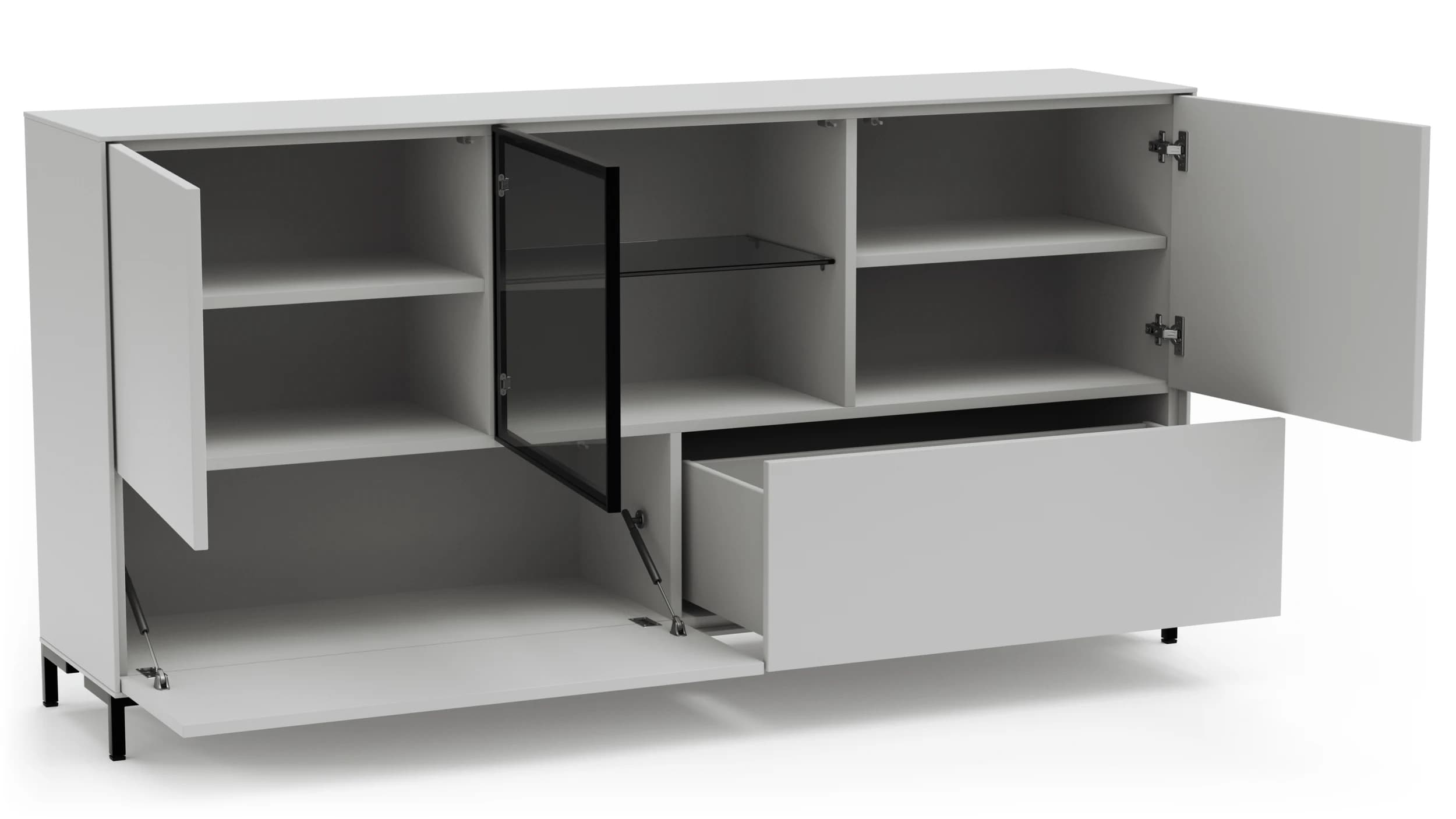 Sideboard Medio - Lack, Weiß