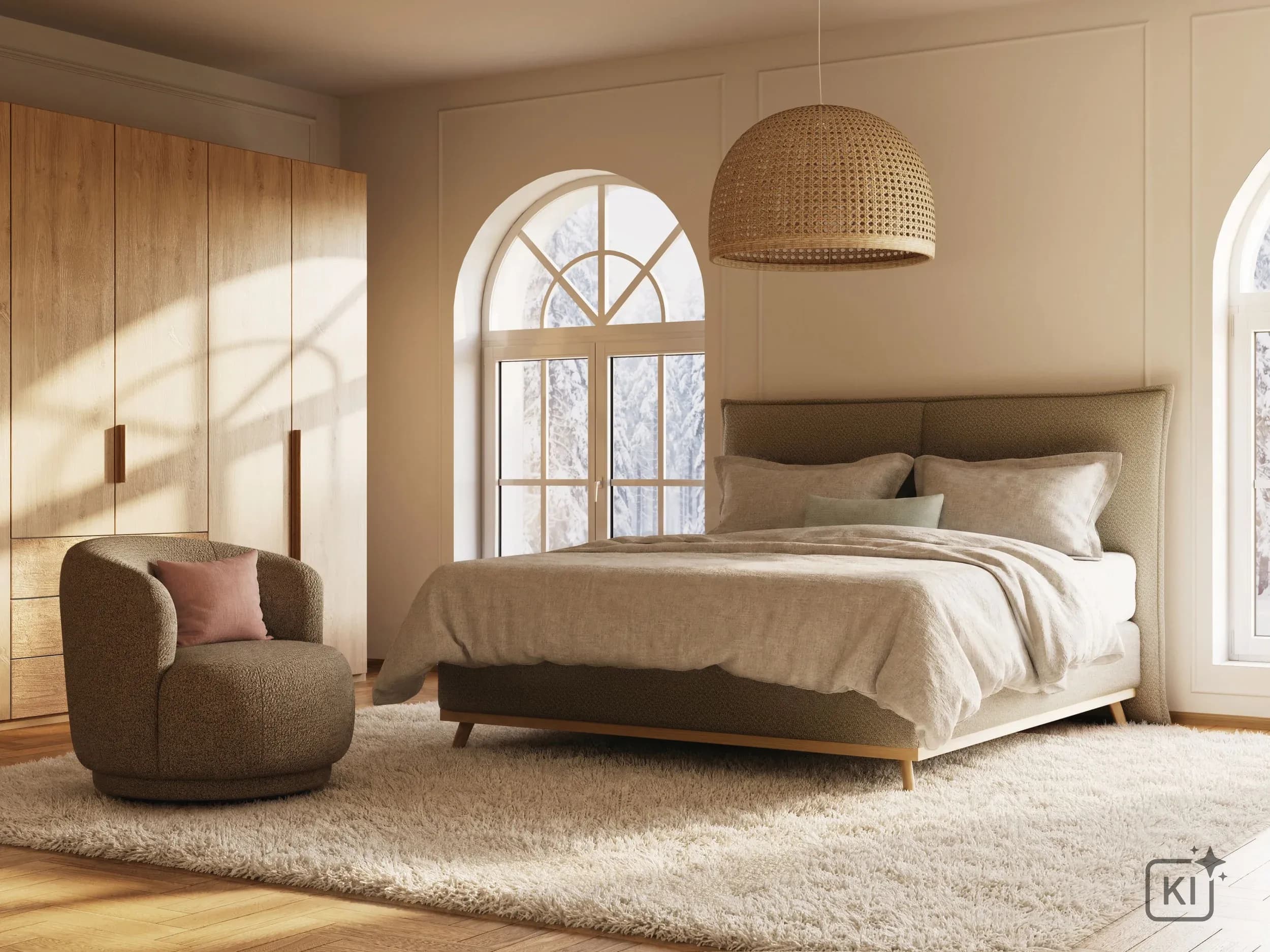 Boxspringbett Soria - Liegefläche ca. 180x200 cm, Stoff, Graubeige