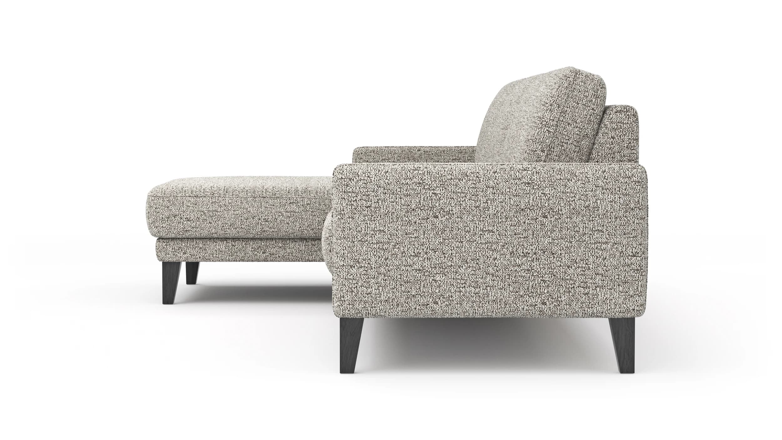 Ecksofa Matero - Longchair mit 2,5-Sitzer rechts, Stoff, Graubeige