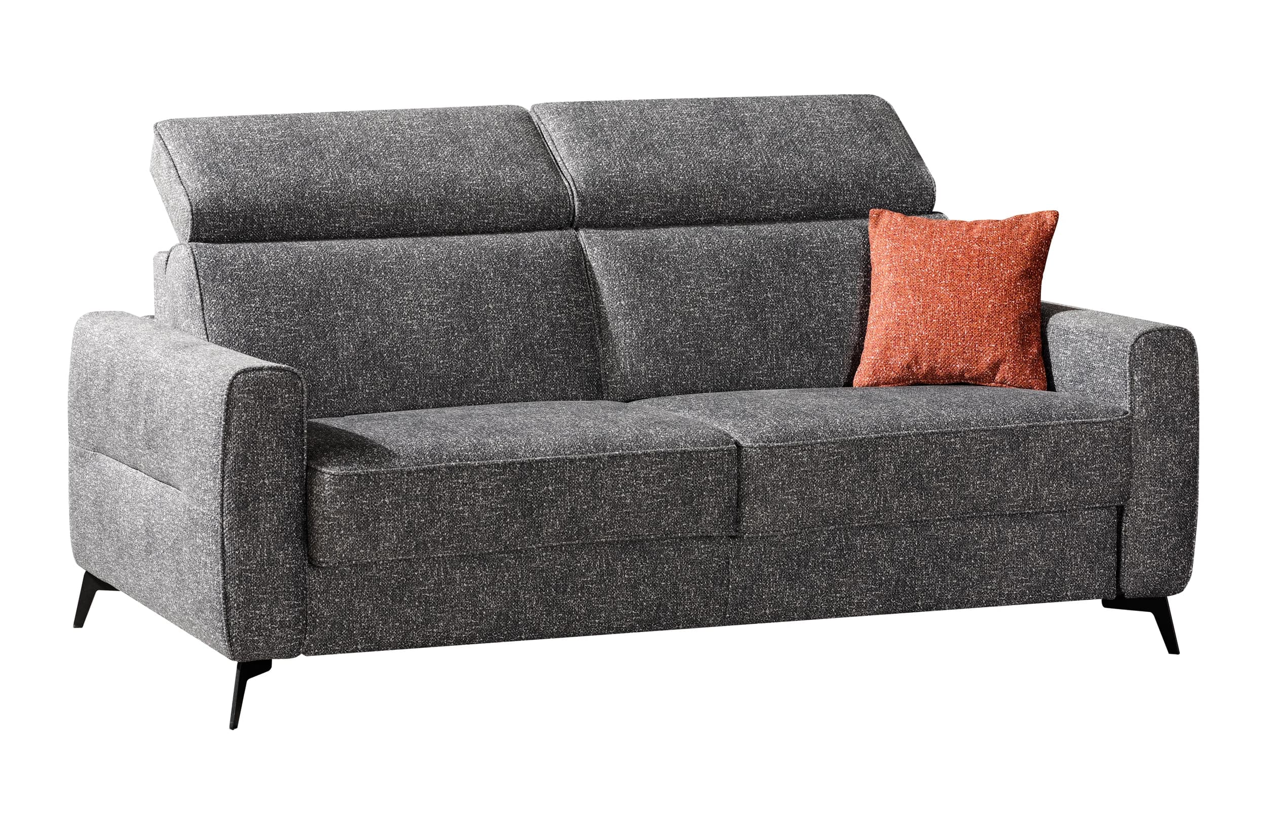 Schlafsofa EM Seipa - Kopfteil verstellbar, Stoff, Grau