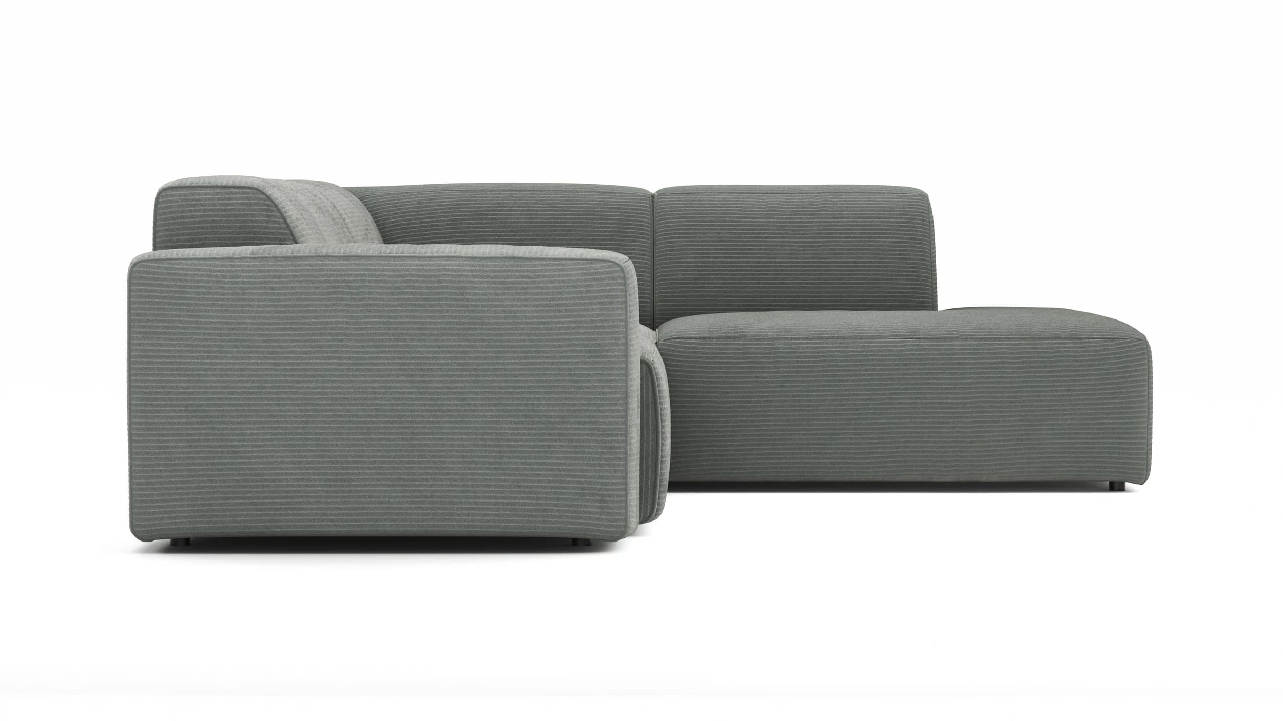 Ecksofa Elementos - 1,5-Sitzer links mit Ecke rechts, Stoff, Grau