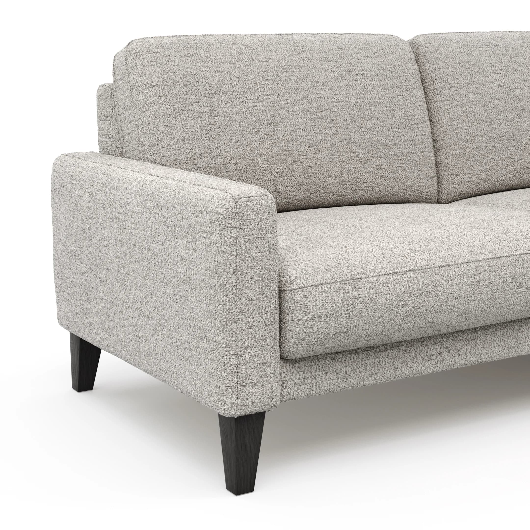 Ecksofa Matero - 2,5-Sitzer mit Longchair rechts inkl. Relaxfunktion motorisch, Stoff, Hellgrau