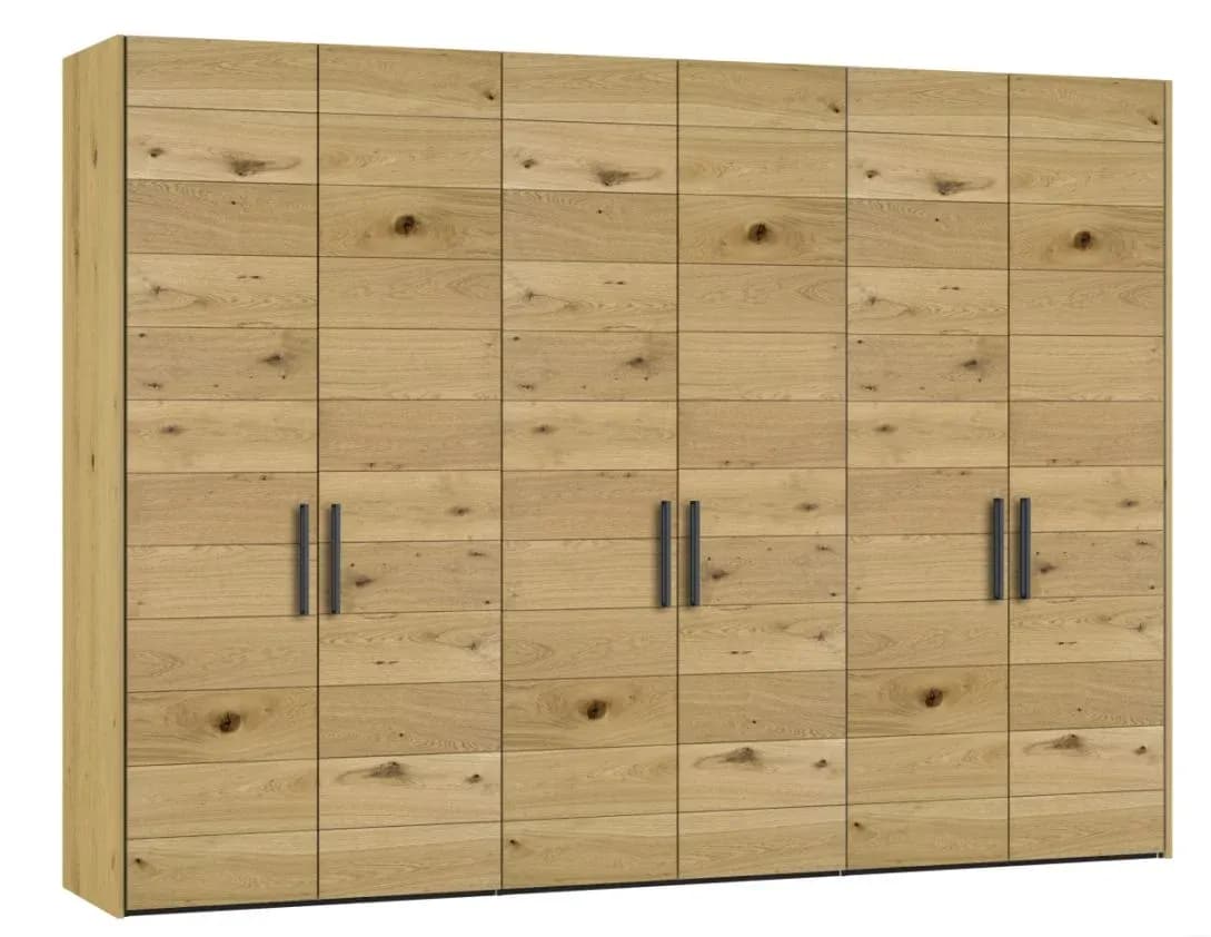 Drehtürenschrank Colorado - B. ca. 307 cm, Wildeichefurnier natur