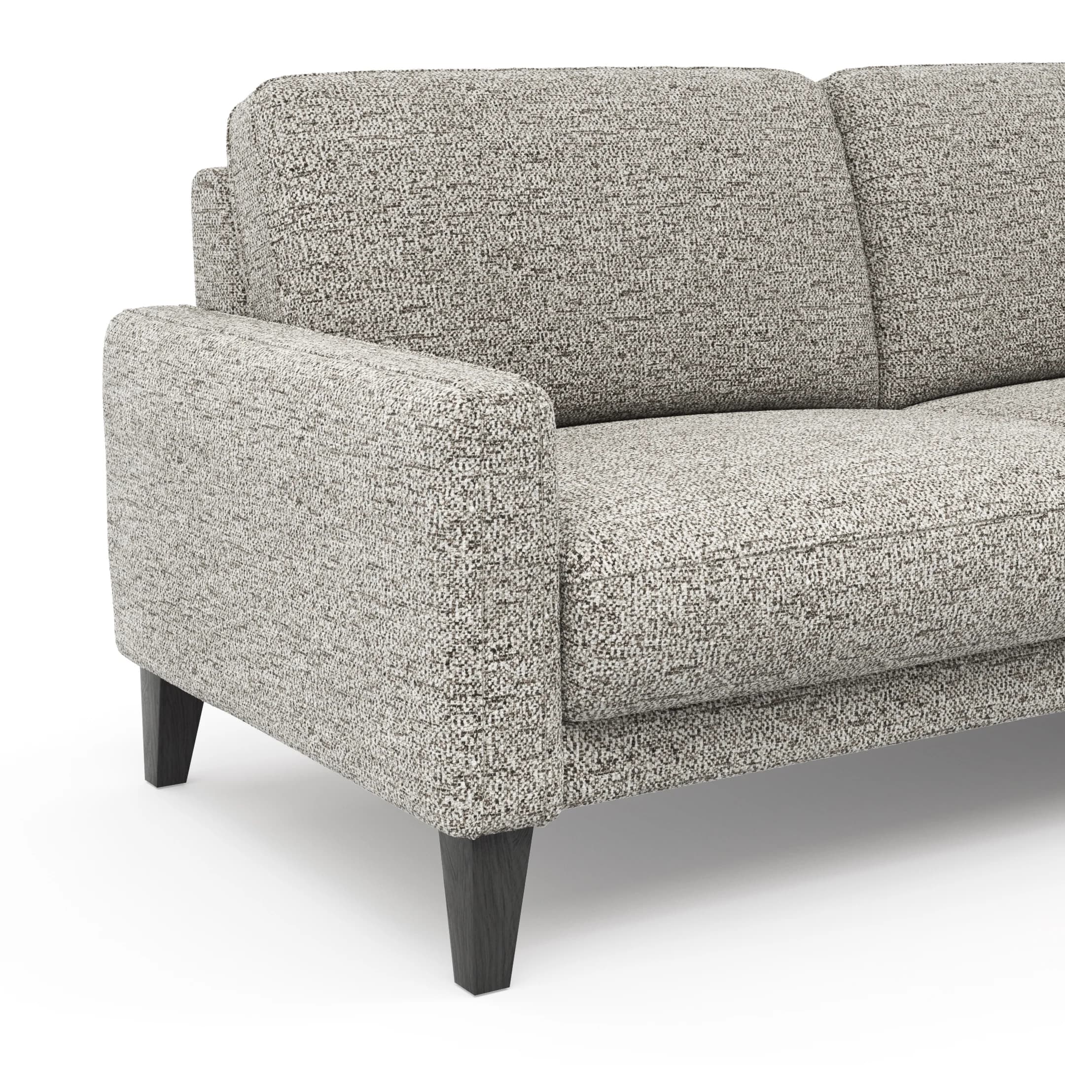 Ecksofa Matero - 2,5-Sitzer mit Longchair rechts, Stoff, Graubeige
