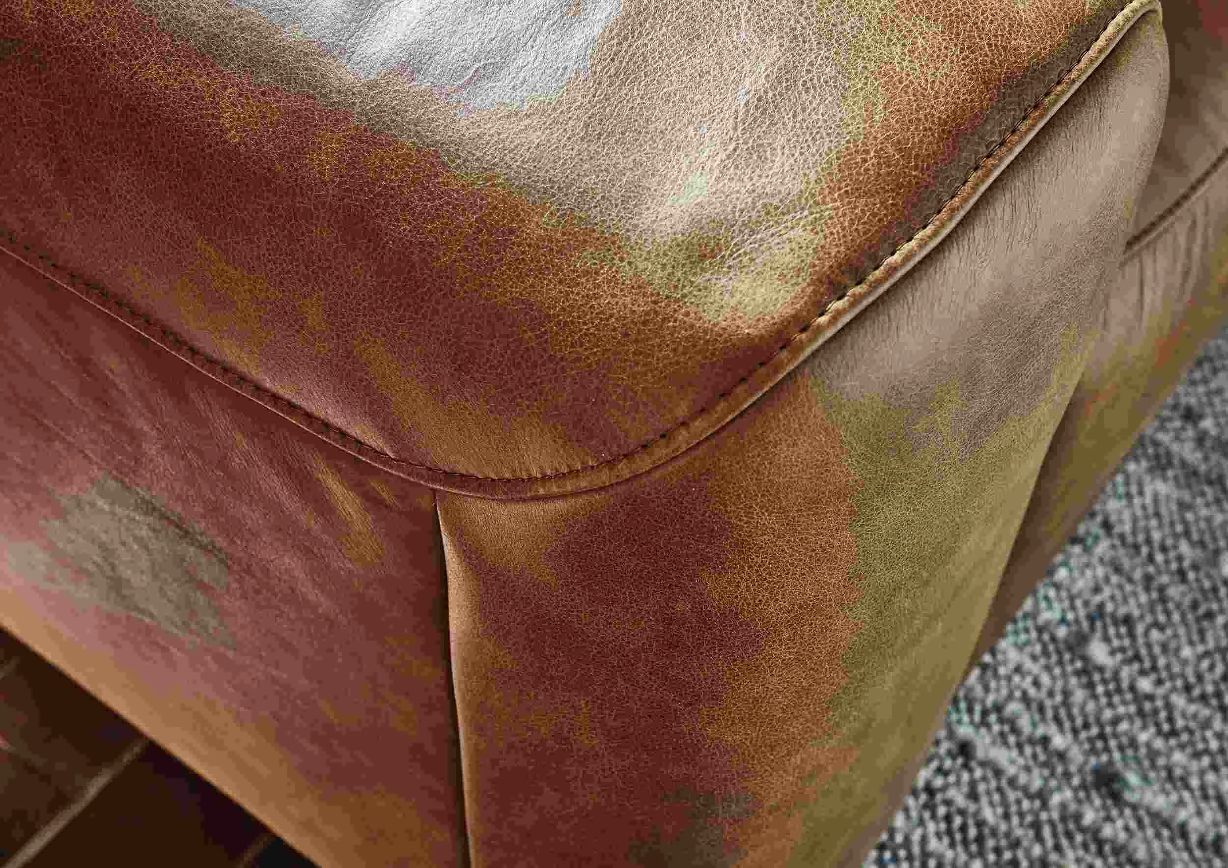 Ecksofa Balok - 2,5-Sitzer, Longchair groß rechts, Relaxfunktion (motorisch), Leder, Cognac