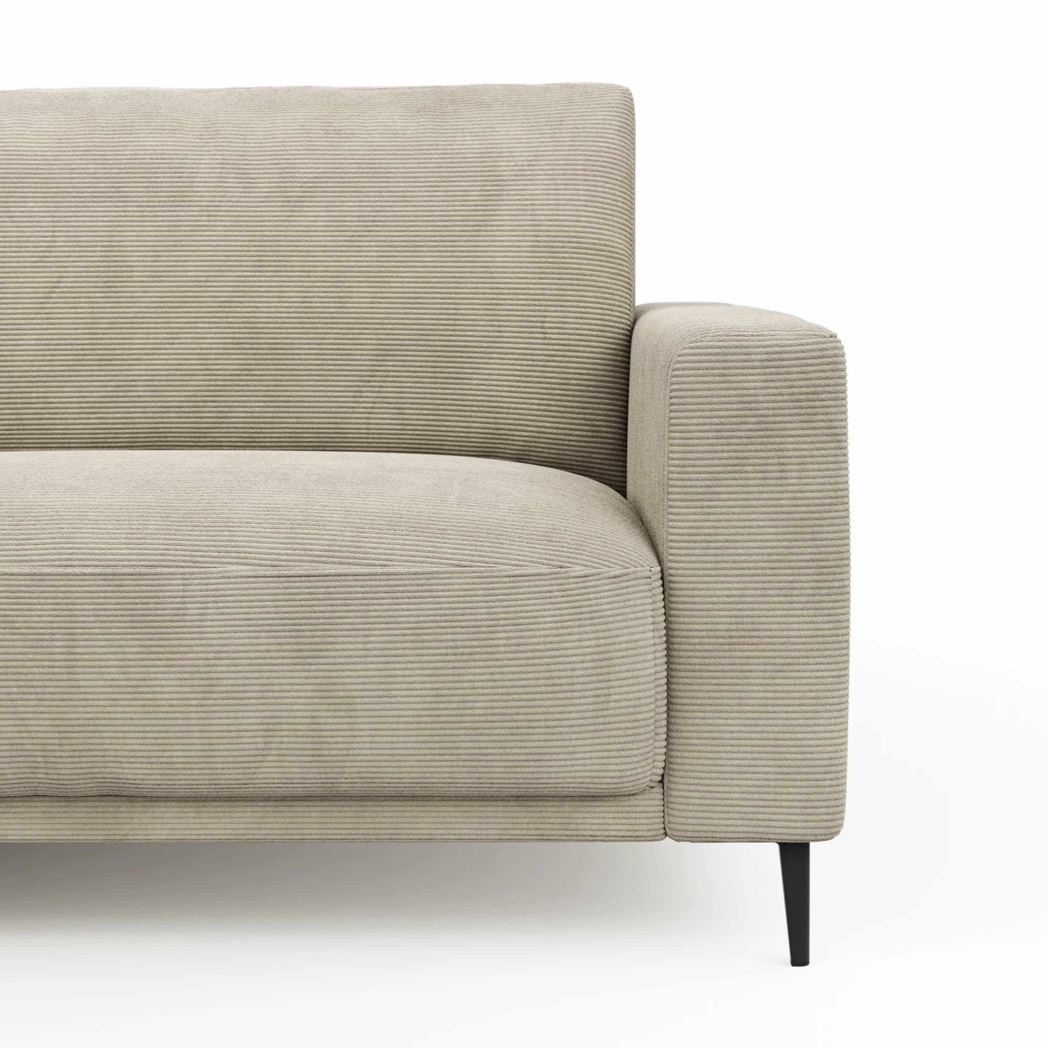 Ecksofa Solero 2.0 - Longchair mit 1,5-Sitzer rechts, Stoff, Sand