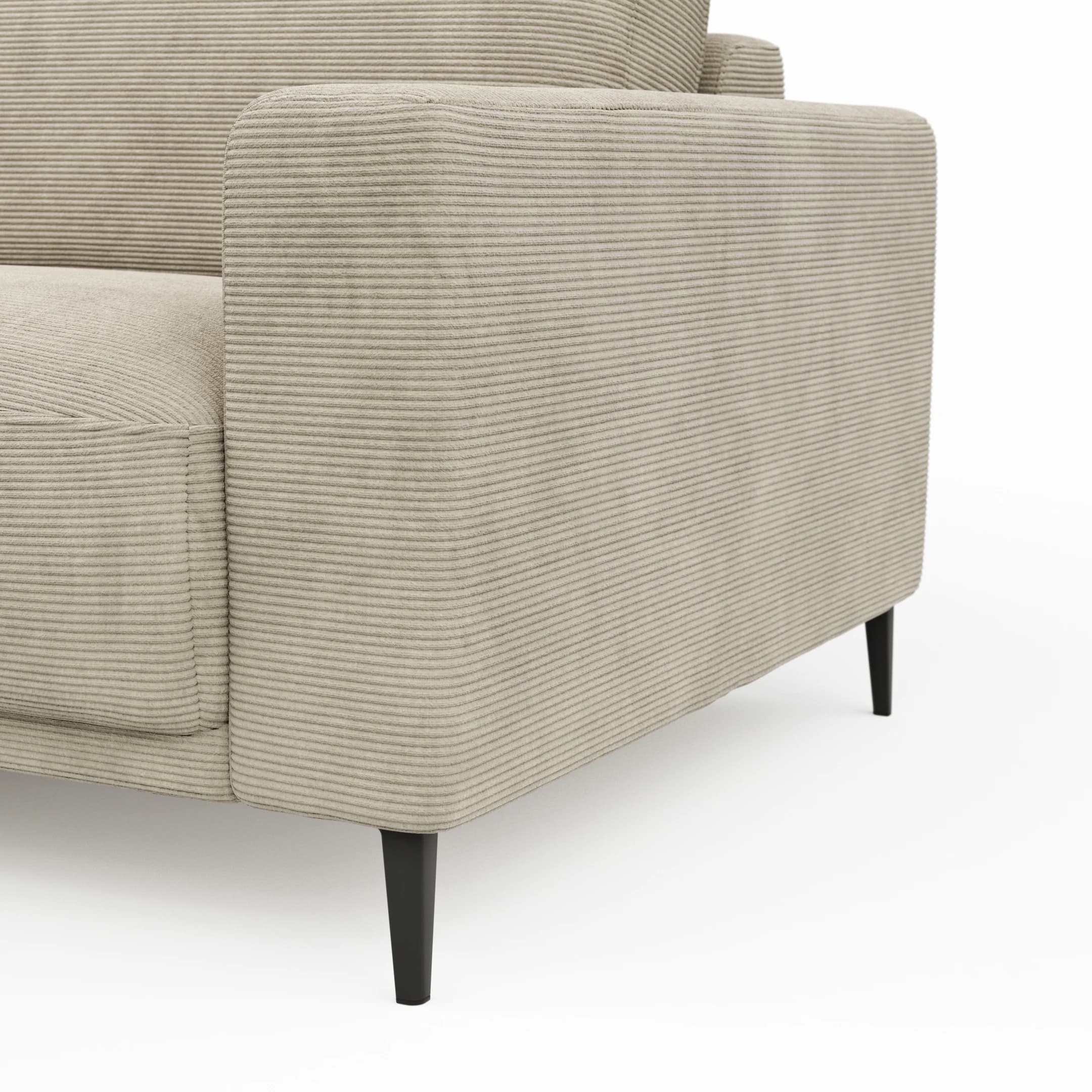 Ecksofa Solero 2.0 - Longchair mit 1,5-Sitzer rechts, Stoff, Sand