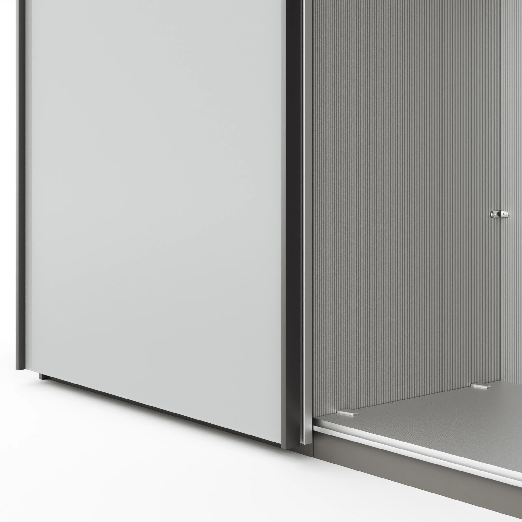 Schwebetürenschrank Marbella - B. ca. 200cm, Glas, Weiß