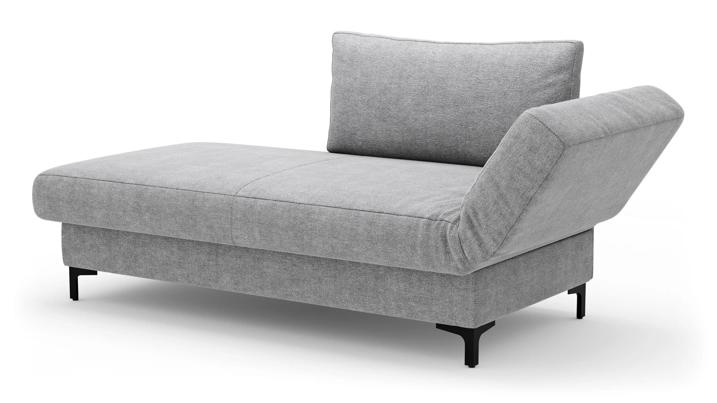 Schlafsofa Verano - Ausrichtung rechts inkl. Schlaffunktion und Bettkasten, Stoff, Hellgrau