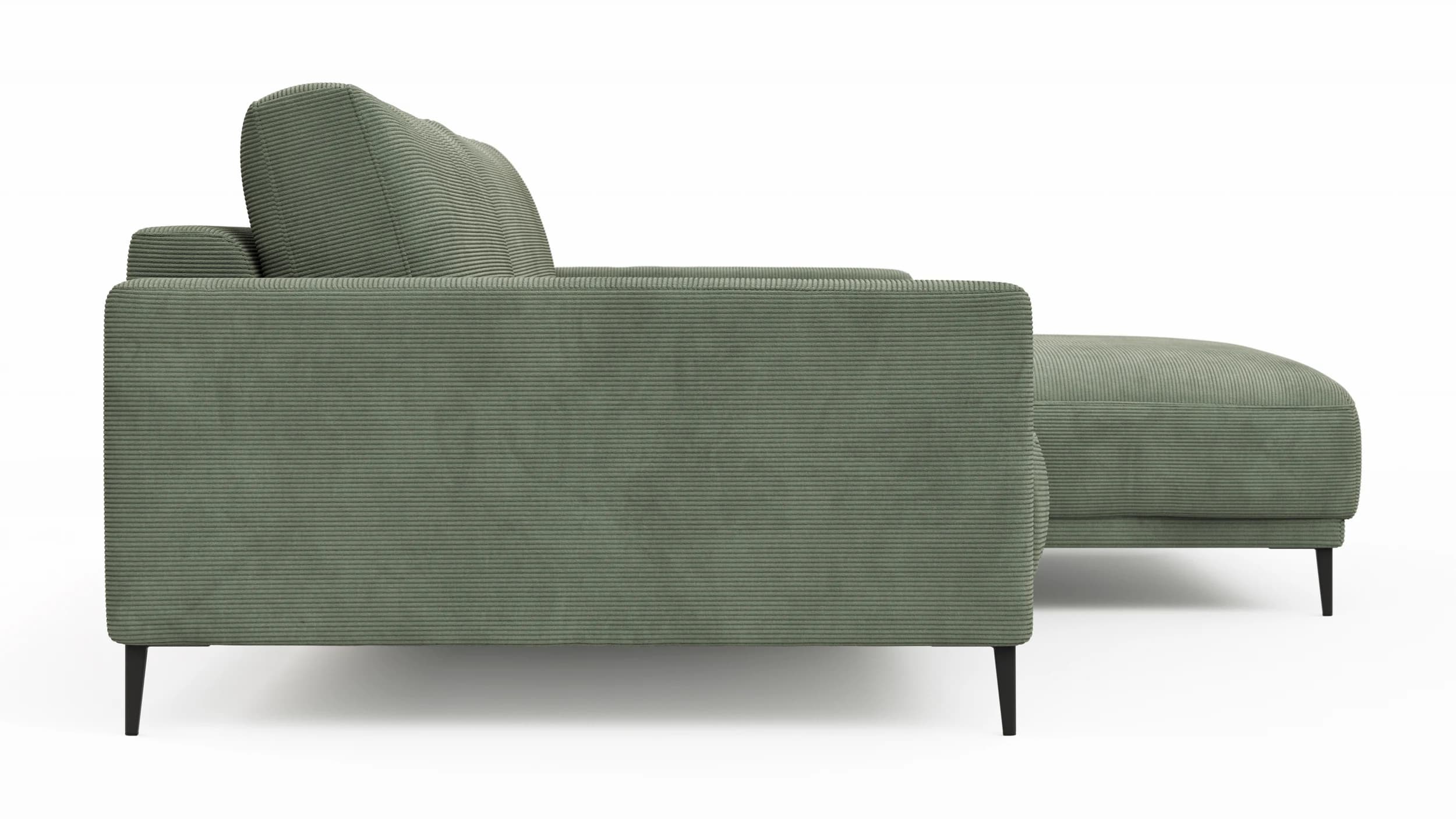 Ecksofa Solero 2.0 - 1,5-Sitzer mit Longchair groß rechts, Stoff, Olivgrün