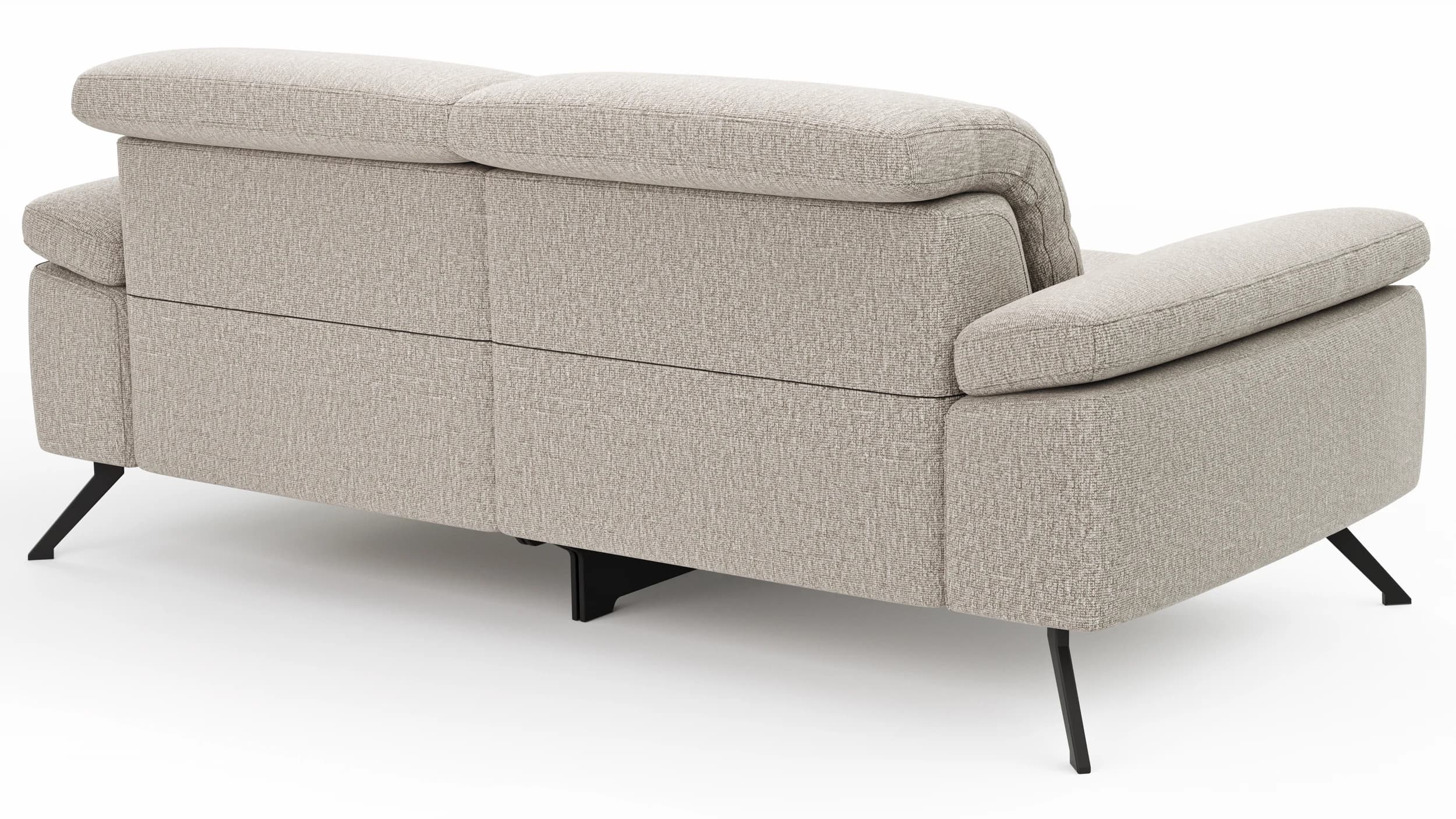Sofa Rafaela 2.0 - 2,5-Sitzer inkl. 1x Relaxfunktion und Kopfteile verstellbar, Stoff, Champagner