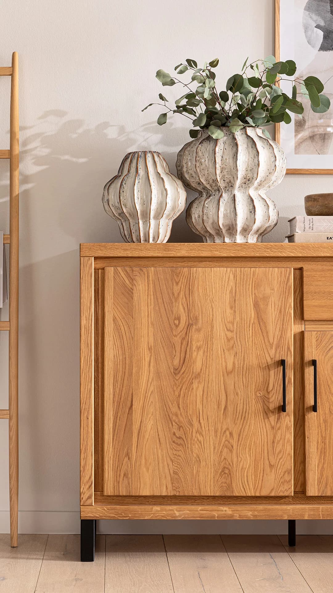Sideboard Farmingdale light - Eiche massiv, natur geölt