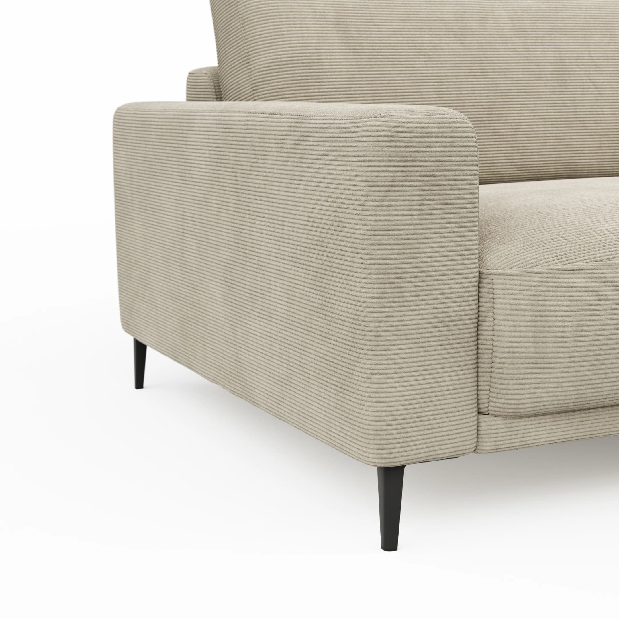 Ecksofa Solero 2.0 - 1,5-Sitzer mit Longchair groß rechts, Stoff, Sand