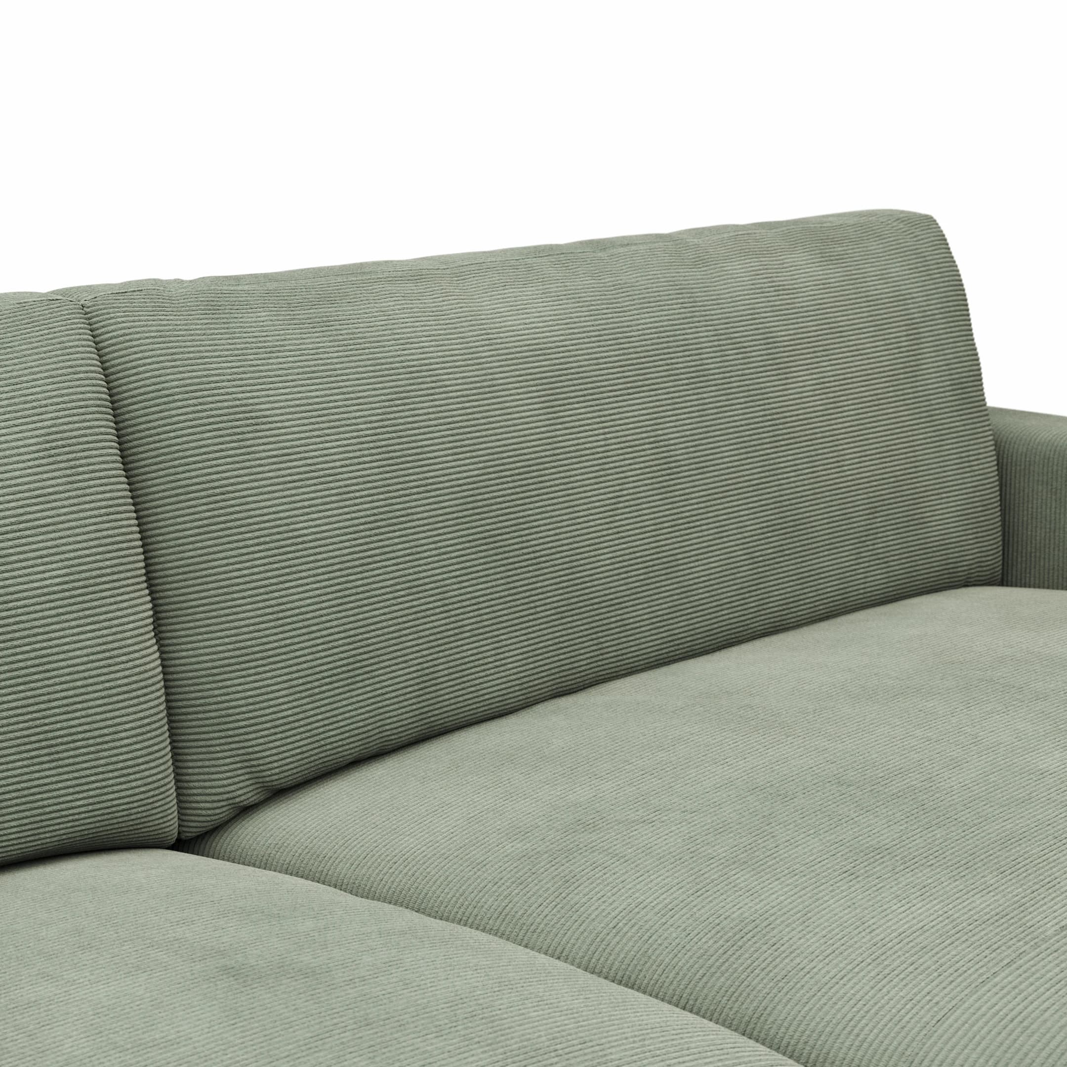 Ecksofa Solero 2.0 - 1,5-Sitzer mit Longchair groß rechts, Stoff, Olivgrün