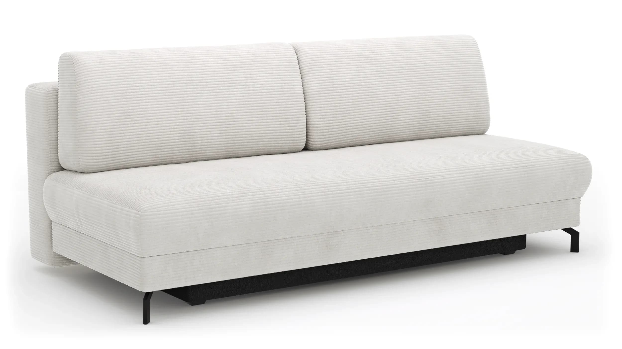 Schlafsofa Salema - 3-Sitzer mit Schlaffunktion (Liegefläche ca. 150x200cm), Stoff, Weiß