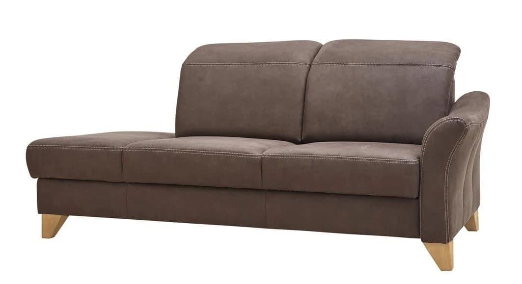 Sofa Canterbury - Recamiere rechts, Stoff, Dunkelbraun