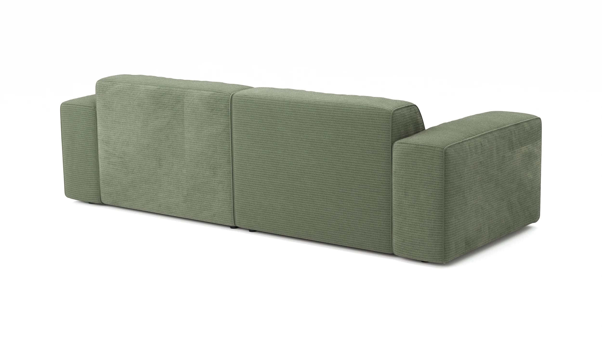 Sofa Elementos - 3-Sitzer XL, Stoff, Olivgrün