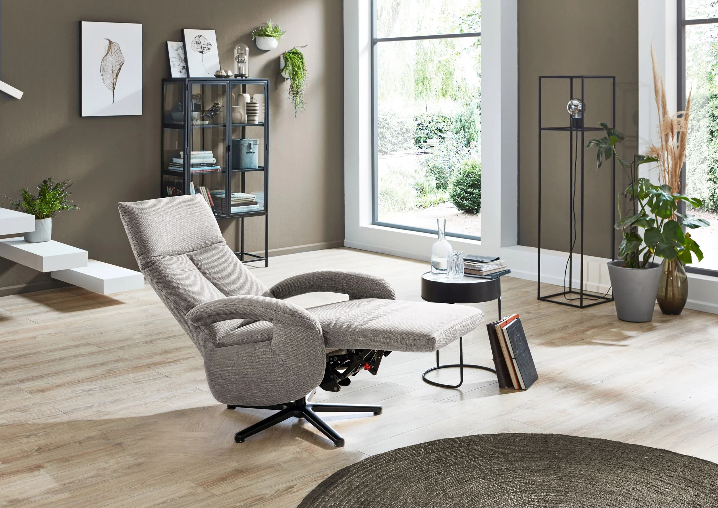 Fernsehsessel - Relaxfunktion, Stoff, Grau