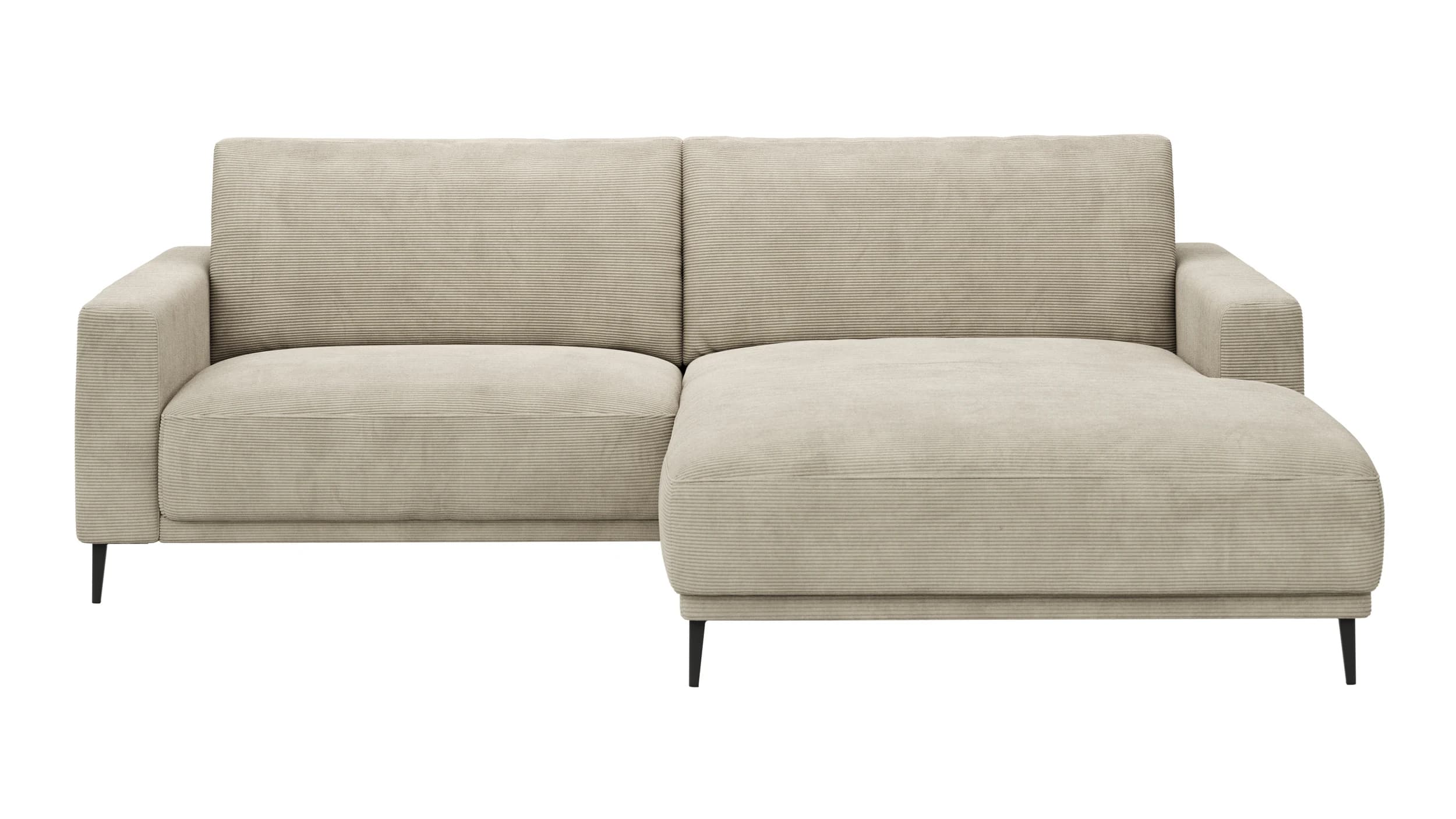Ecksofa Solero 2.0 - 1,5-Sitzer mit Longchair rechts, Stoff, Sand