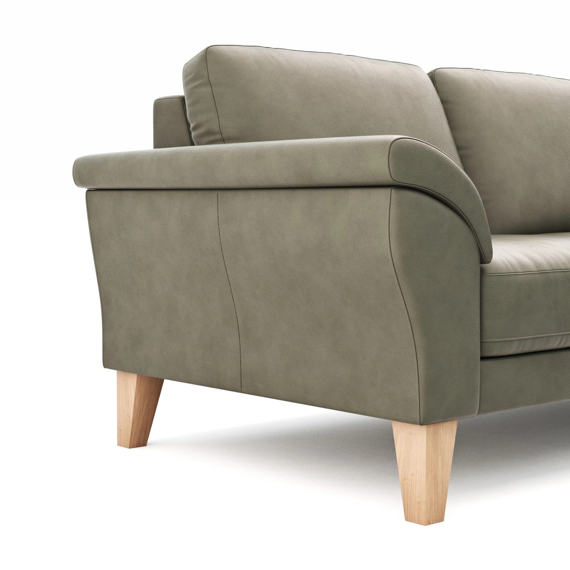 Ecksofa Rockport A - 2,5-Sitzer mit Ecke rechts, Leder, Dunkelgrau