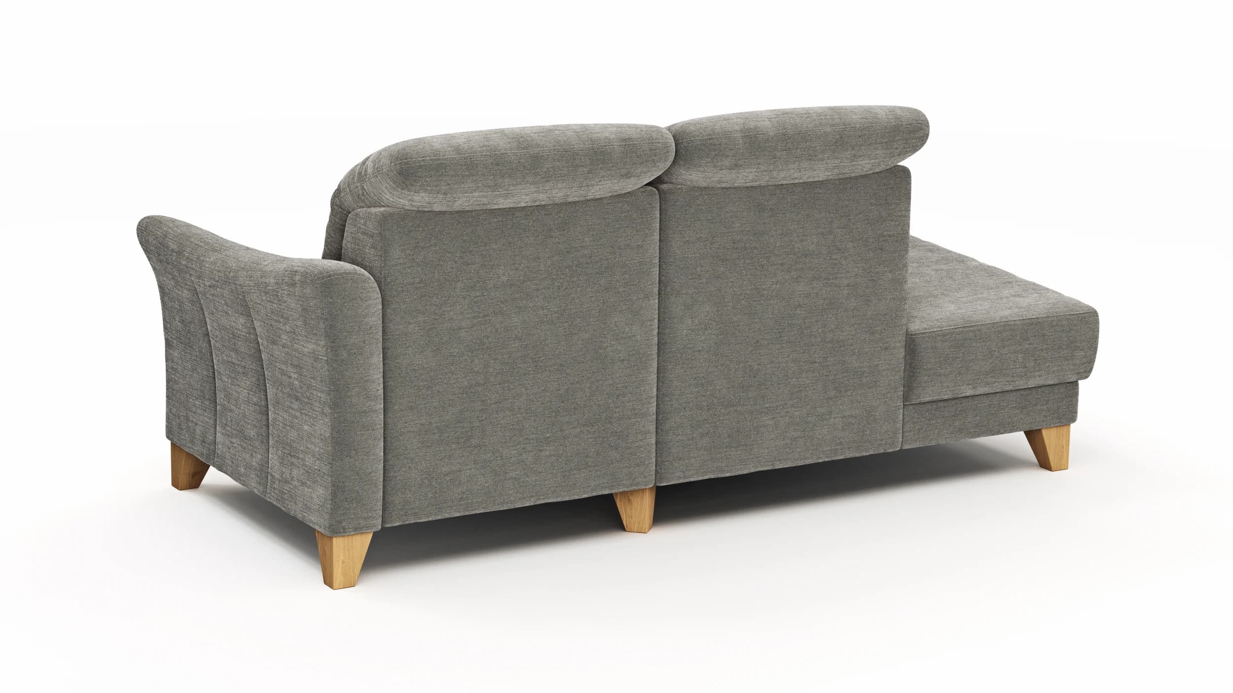 Sofa Canterbury - Recamiere rechts, Stoff, Silbergrau