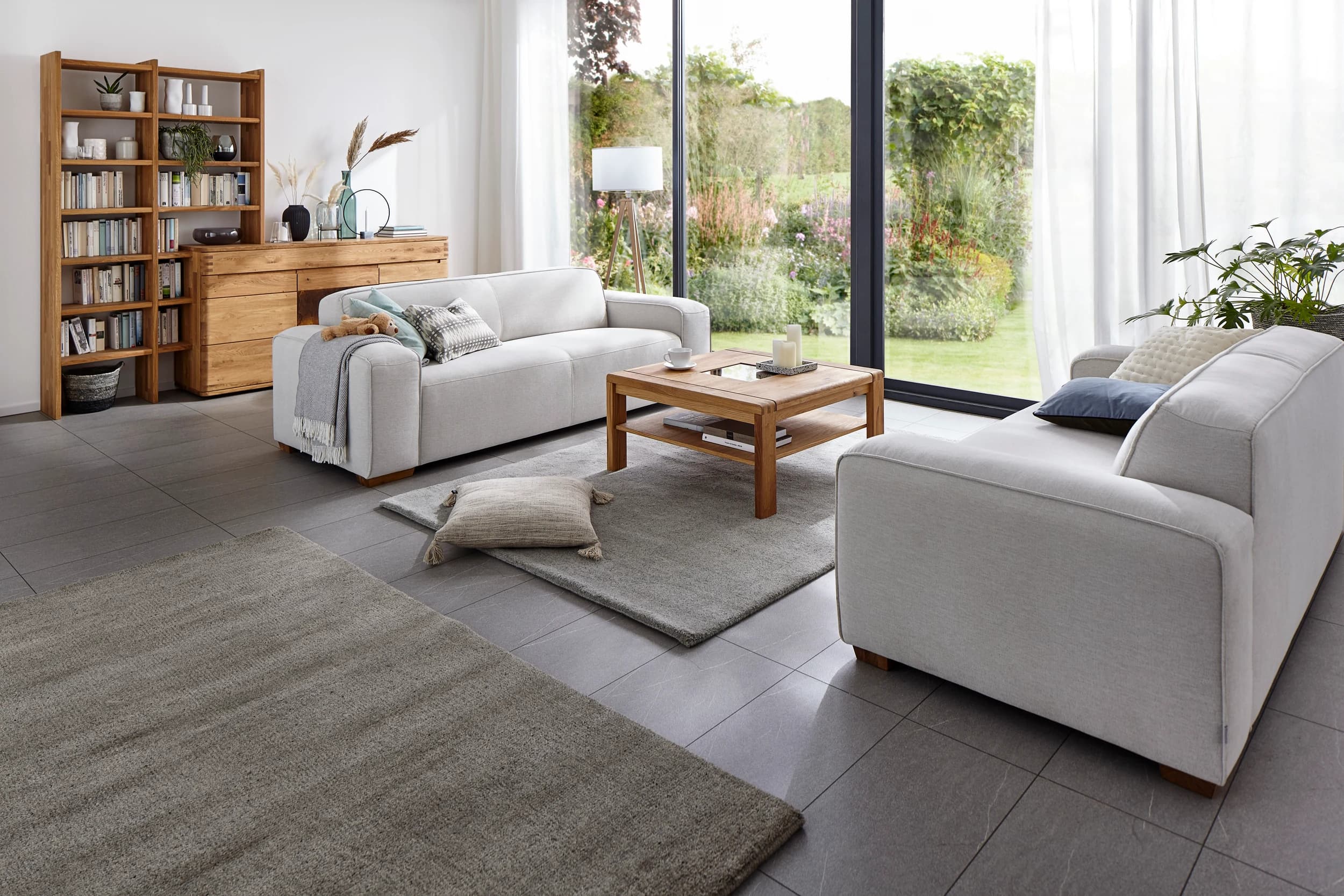 Sofa Denver - 2,5-Sitzer, Stoff, Natur