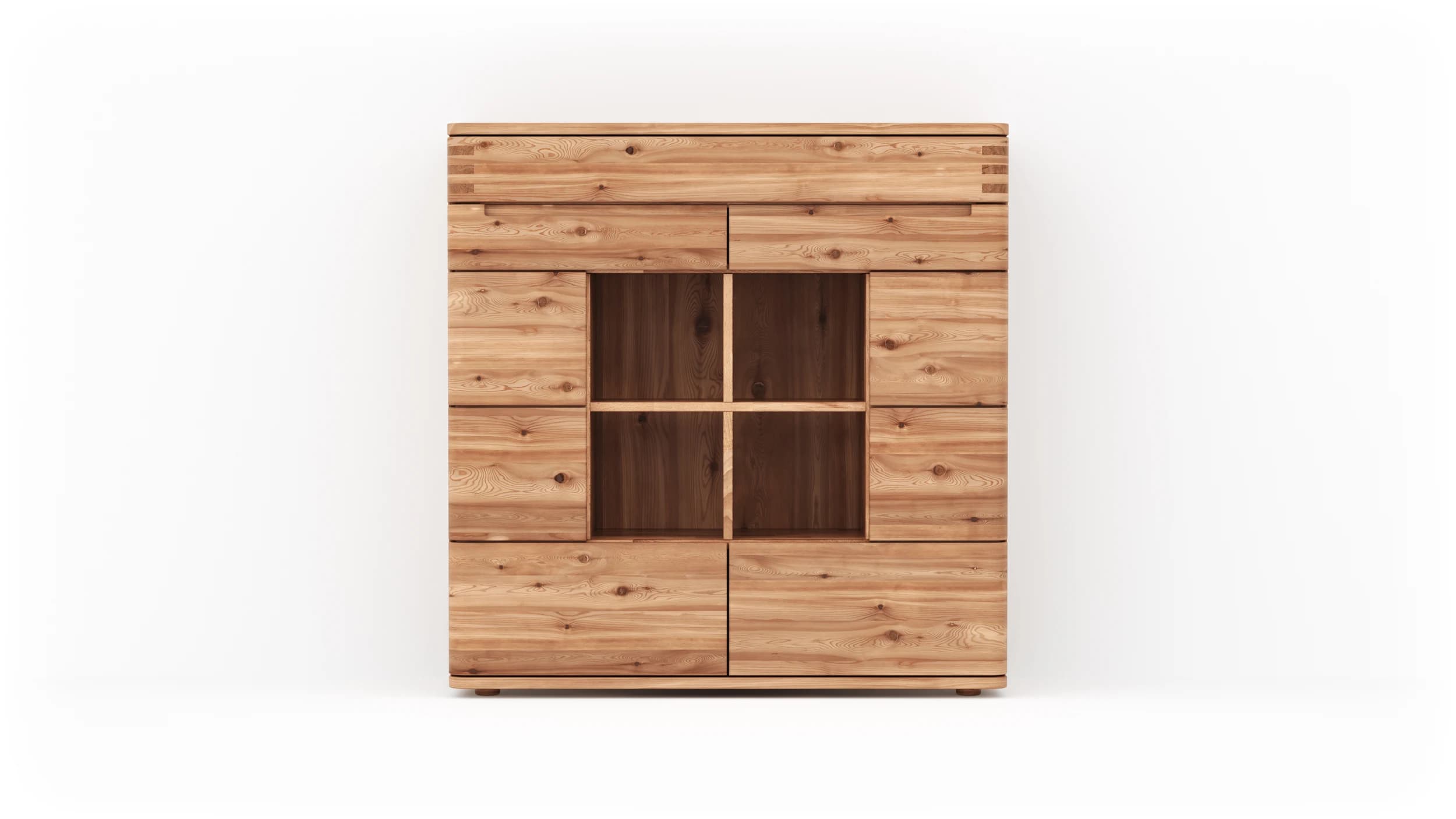 Highboard Cartago Soft - Astbuche massiv, natur geölt
