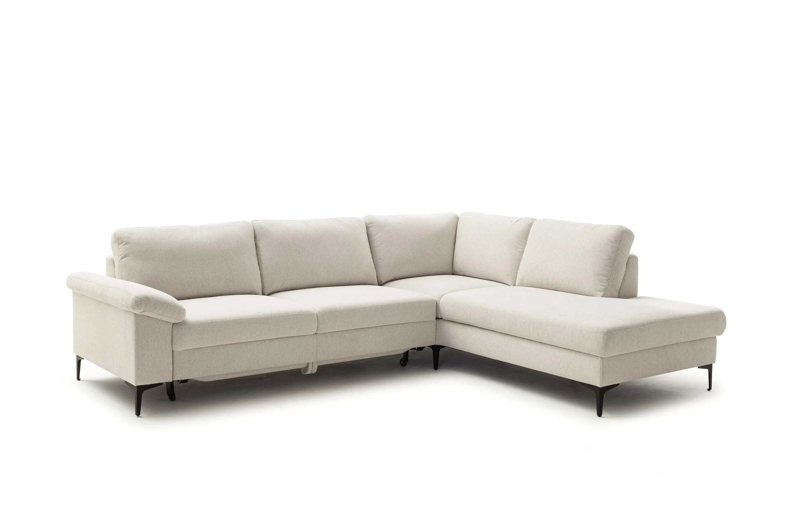 Ecksofa - 2,5-Sitzer mit Ecke rechts, Stoff, Natur