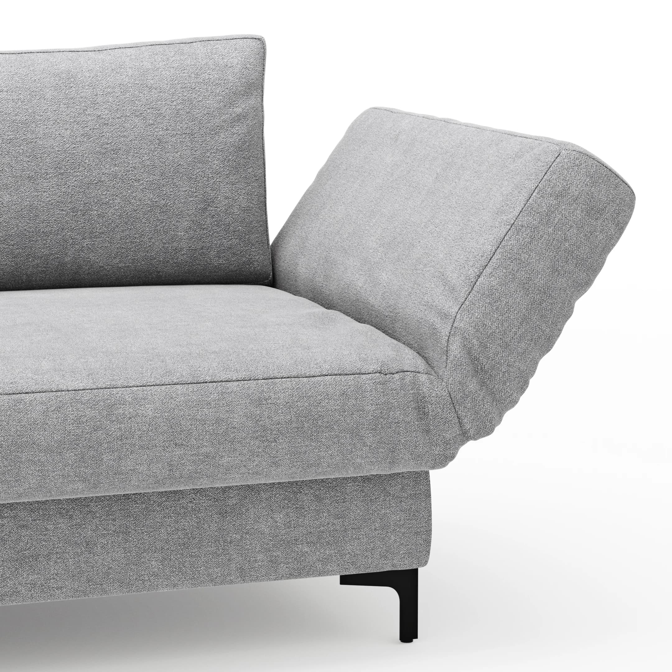 Schlafsofa Verano - Ausrichtung rechts inkl. Schlaffunktion und Bettkasten, Stoff, Hellgrau