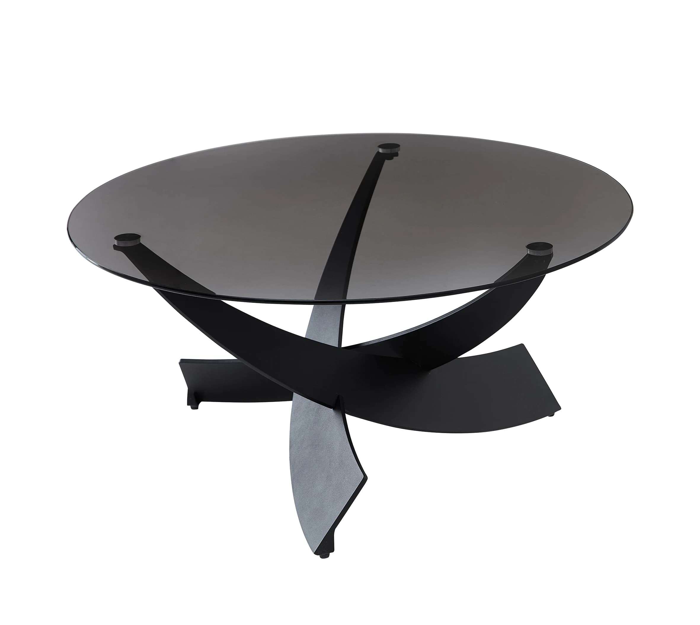 Couchtisch - Ø/H ca. 90x42 cm, Grau, Schwarz