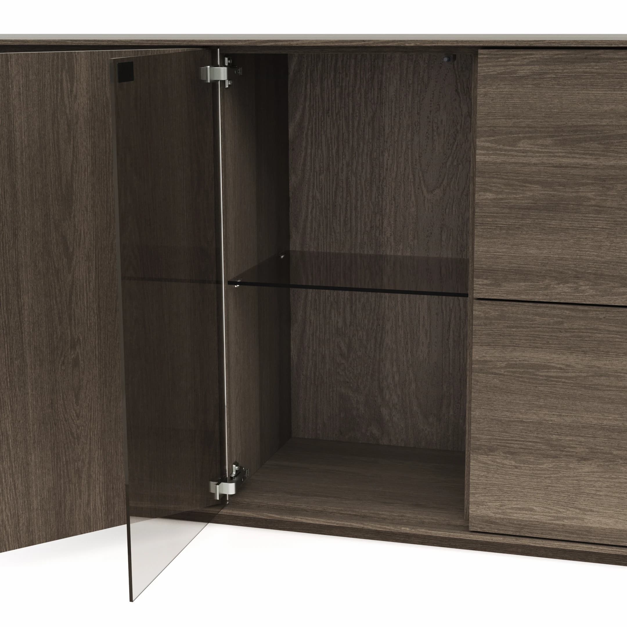 Sideboard Saratoga - Buche massiv, silbergrau geölt