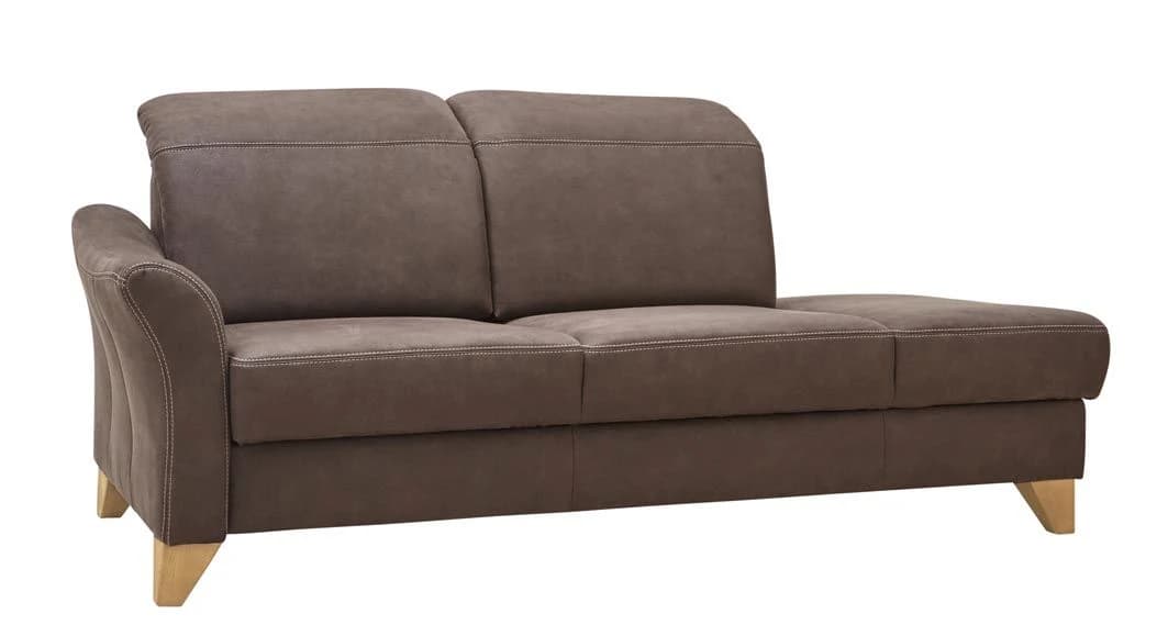 Sofa Canterbury - Recamiere links, Stoff, Dunkelbraun